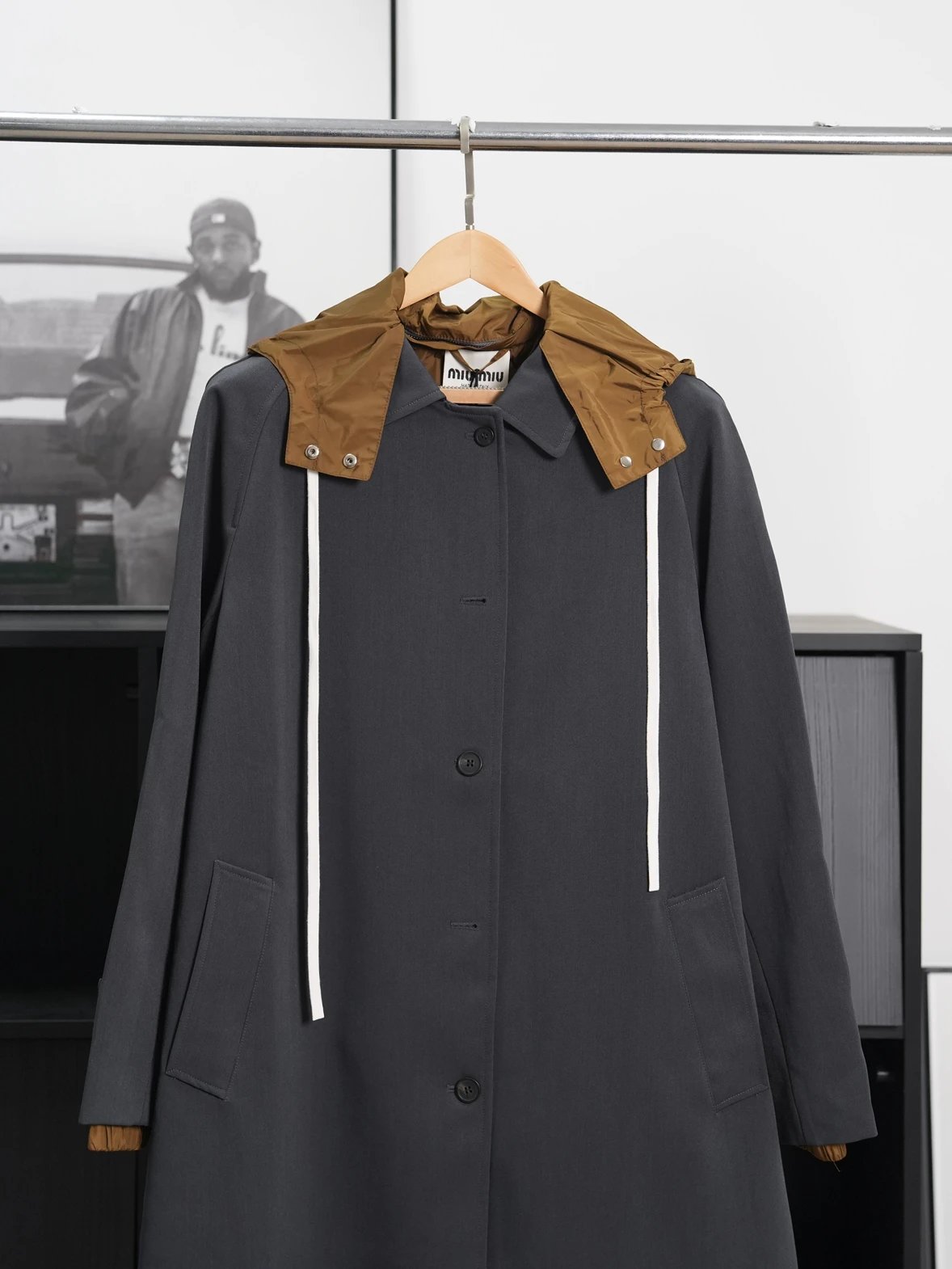 Item ID 8132 Miu Miu - Single-breasted high-tech puffer coat -“60％ mohair ➕40% wool