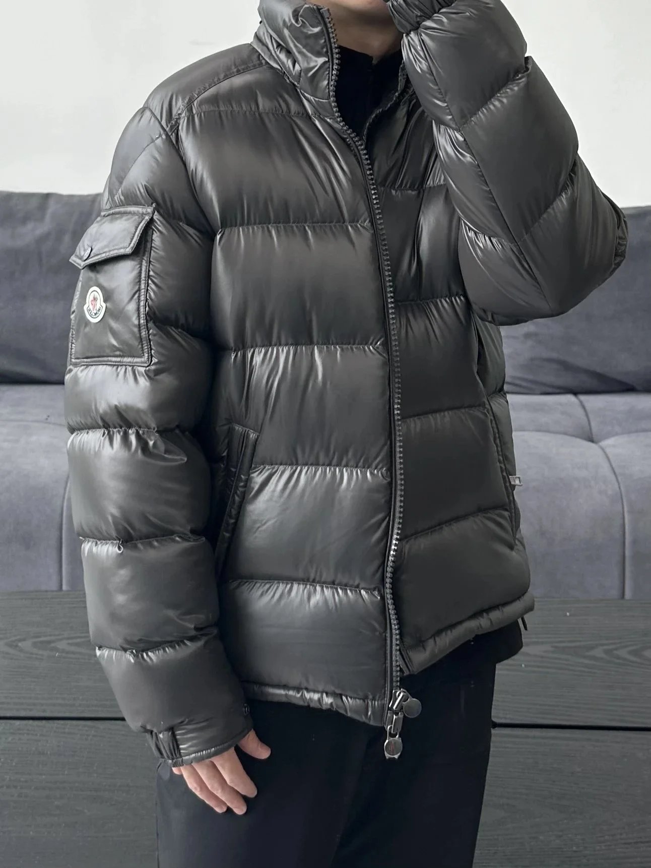 Item ID 8123 M0NCLER - Mound Mouth - Maya Maire Series -90 Velvet Making - Hooded B