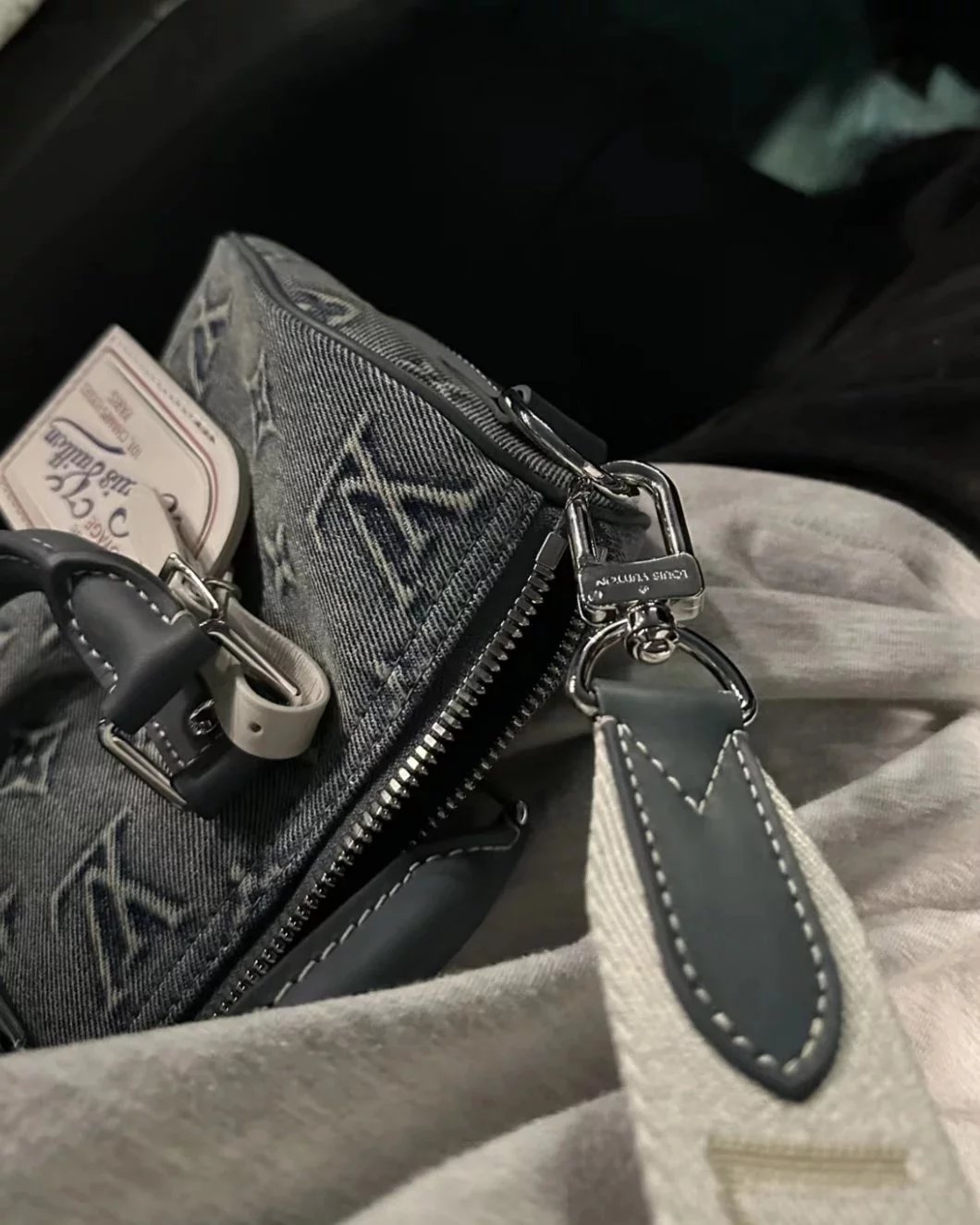 Item ID 8426 Advanced Customization - Kepall 25- Washed Blue Denim Canvas Bag - Sma