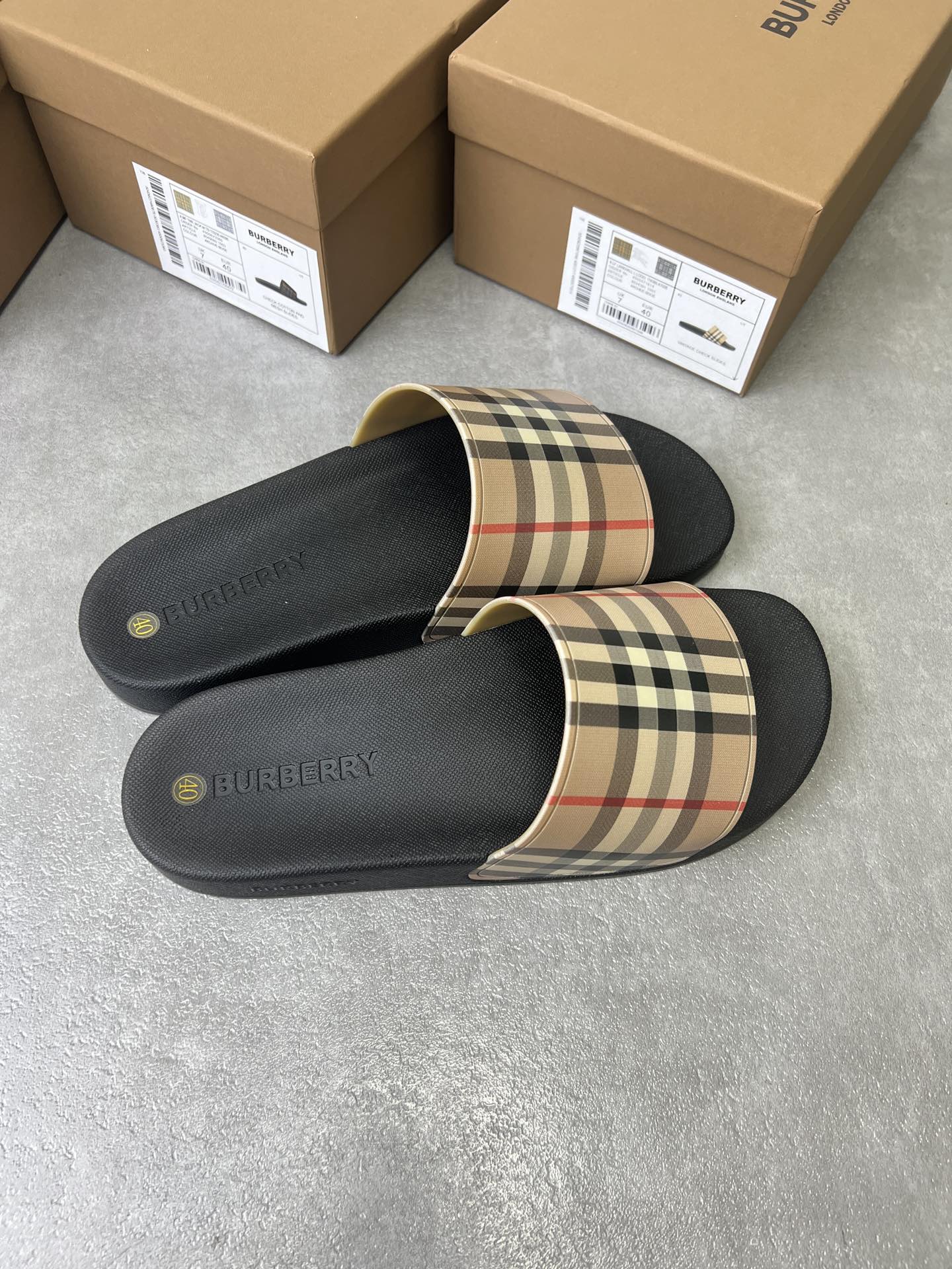 bbr 经典格子拖鞋