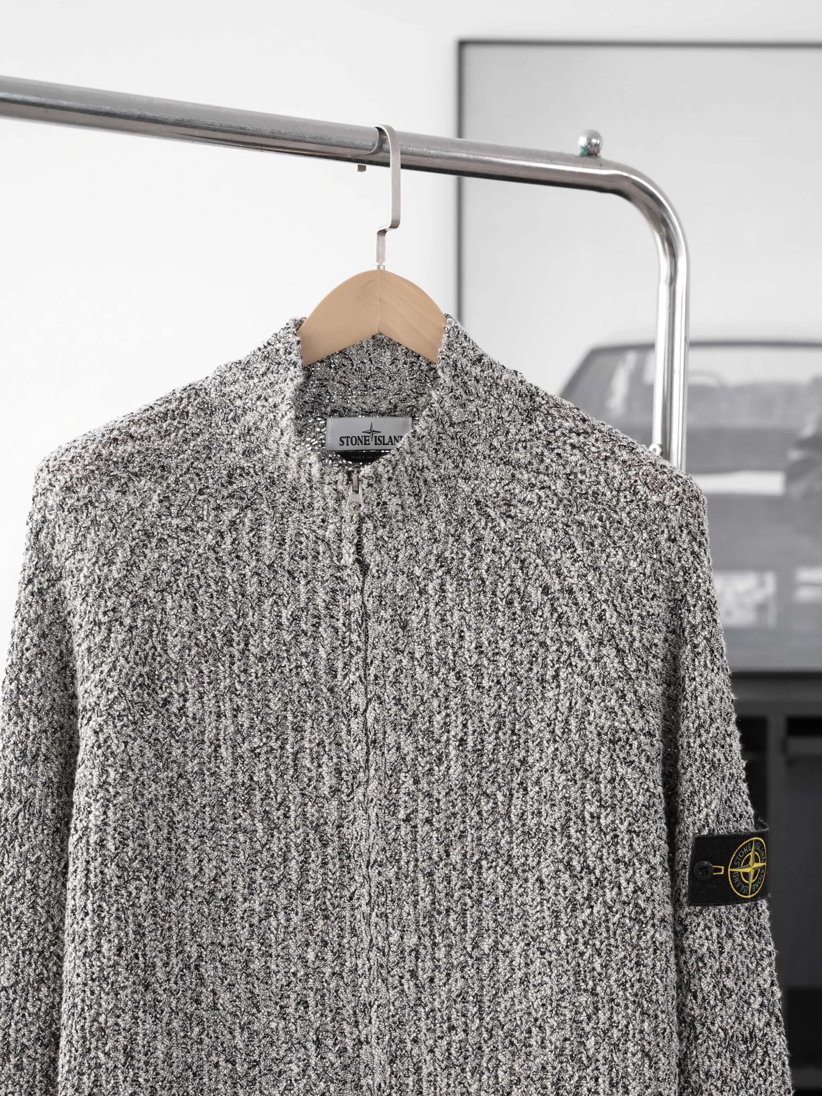 Item ID 8063 Stone-1sland - Island - _Custom woven seven types of yarn_ zipper roun