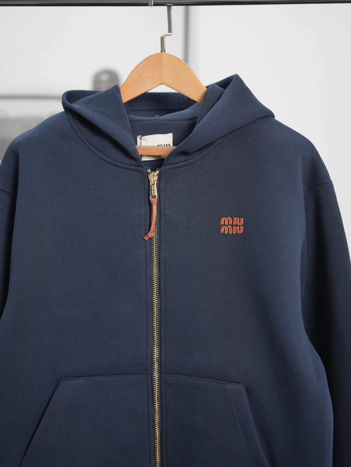 Item ID 8044 Miu Miu SS24- Custom hardware - letter Logo Printed zip hooded long-sl