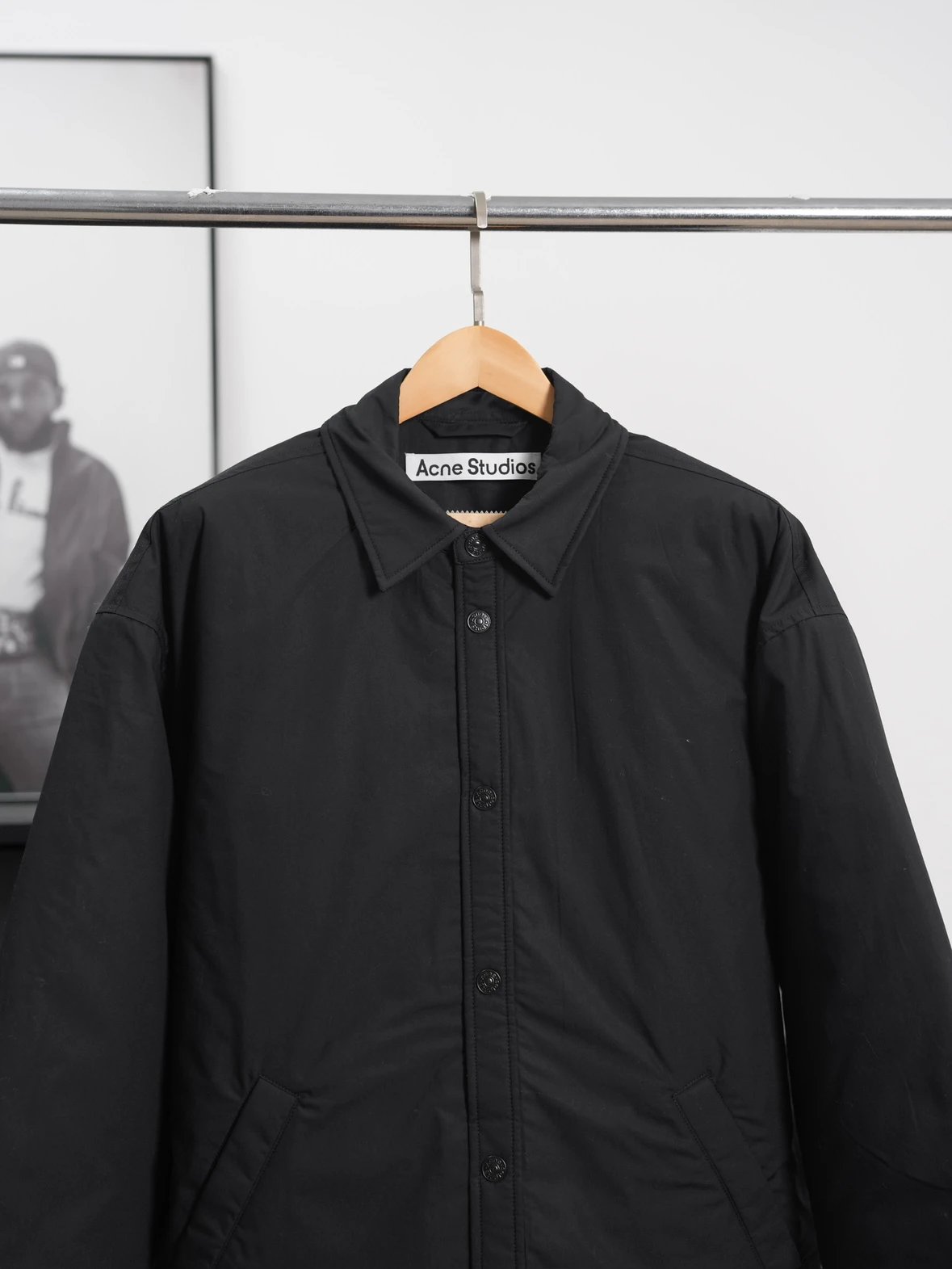 Item ID 8006 Acne Studios FW25 _Sparkling Silk Satin_ Embroidered Logo Collar Loose
