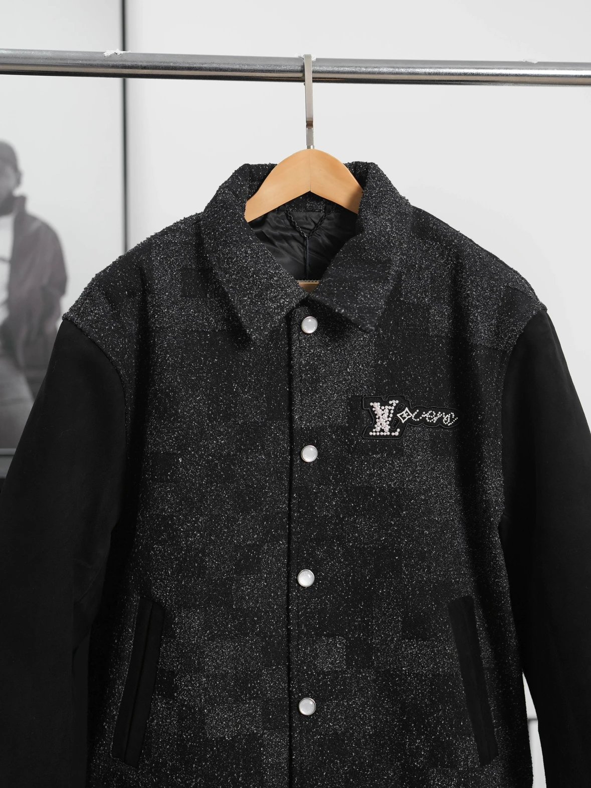 Item ID 8027 Haute Couture SS25 Baseball Jacket _Handmade Beaded_ _Imported Goat su