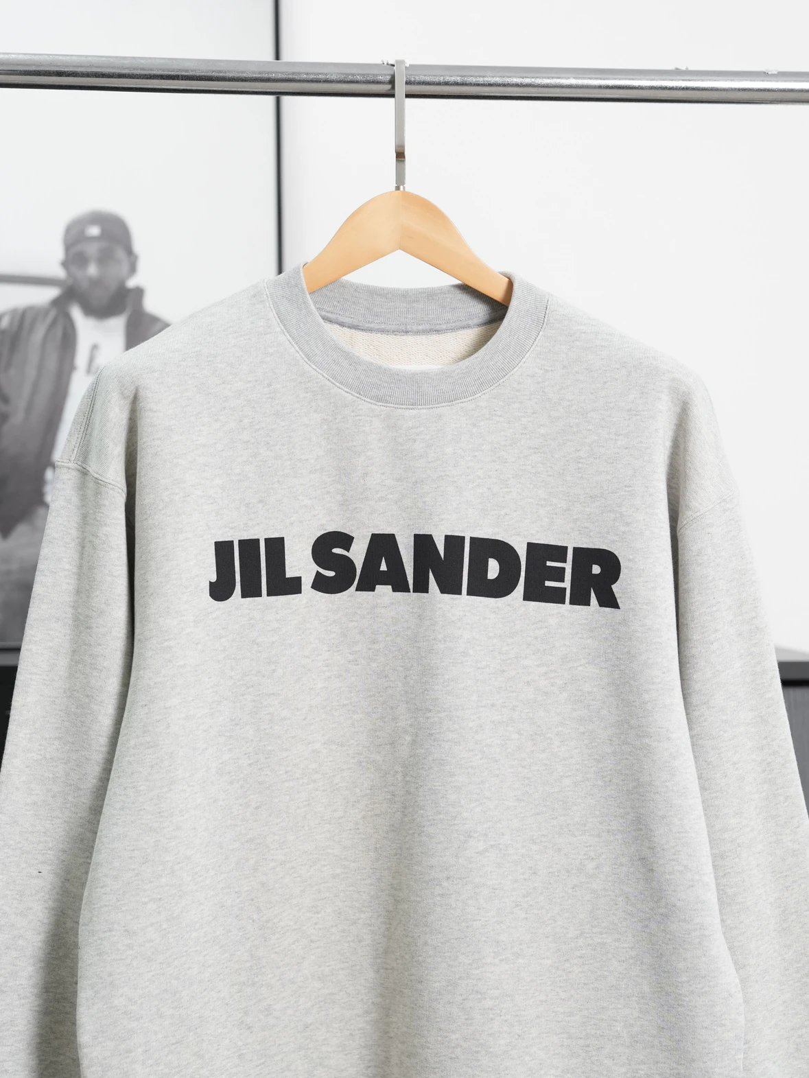Item ID 8081 JILSANDER-logo printed sweatshirt - Ribbed crew neck loose long sleeve