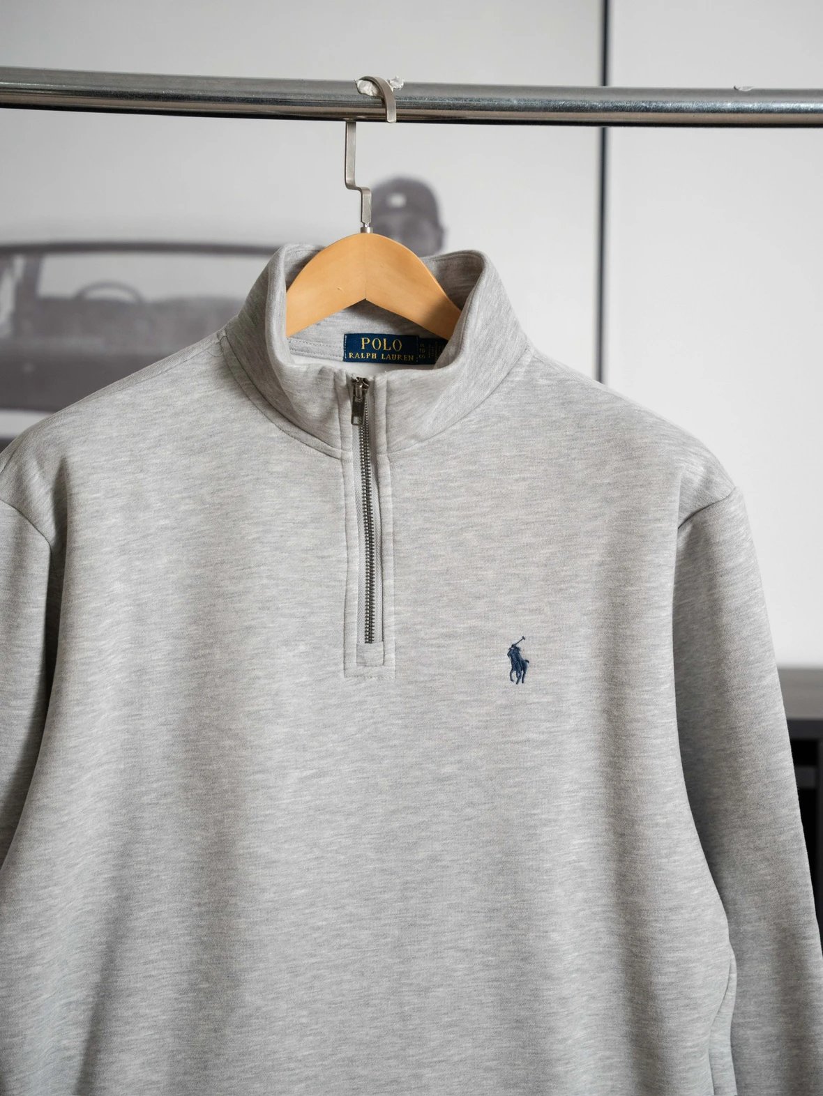 Item ID 8085 Love Pony logo embroidery “ Haute combed cotton ” men's half zip long