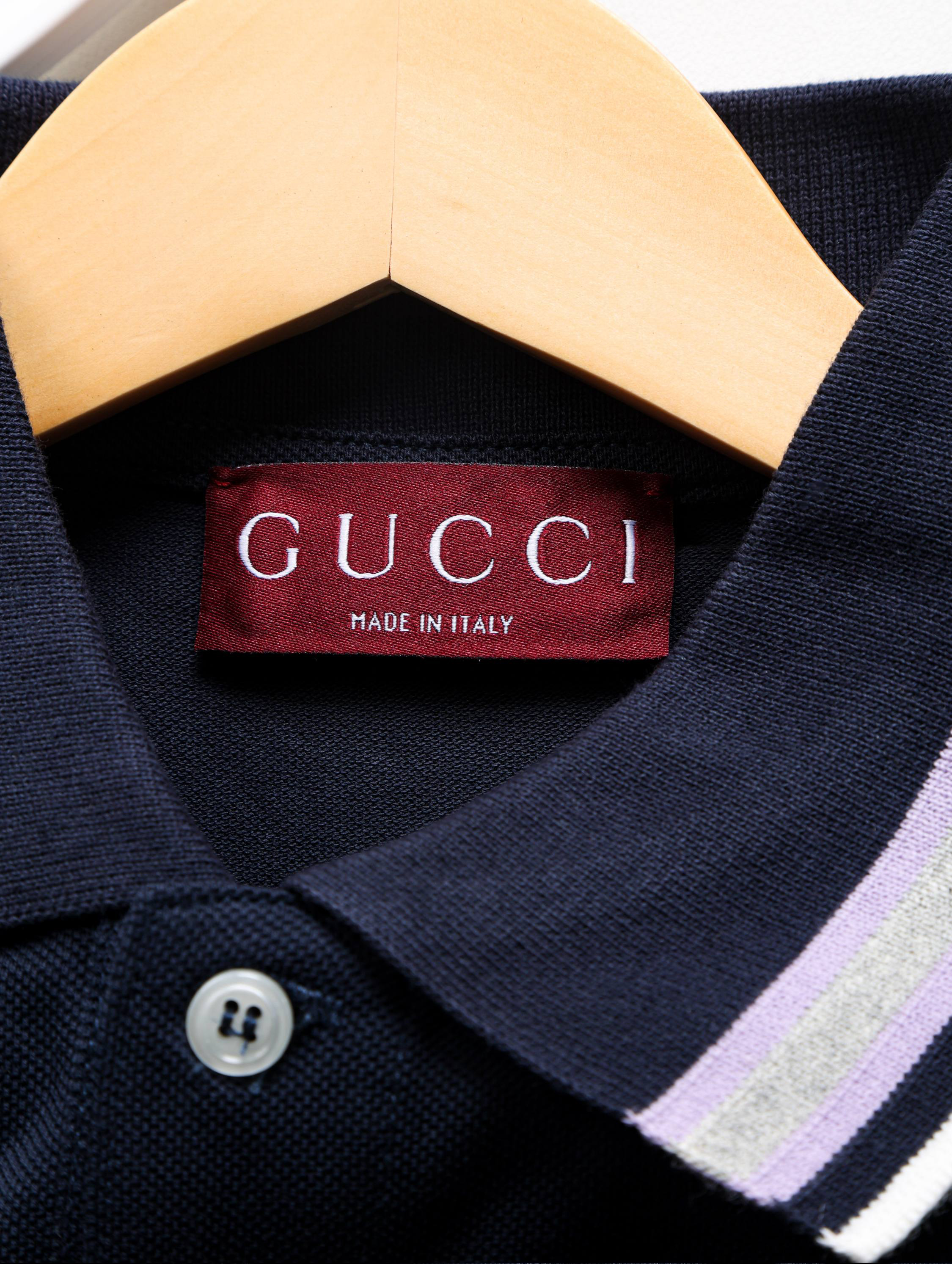 Item ID 8201 GUCC1-GC-2024ss- Basic striped lapel polo shirt - Haute piqué cotton f