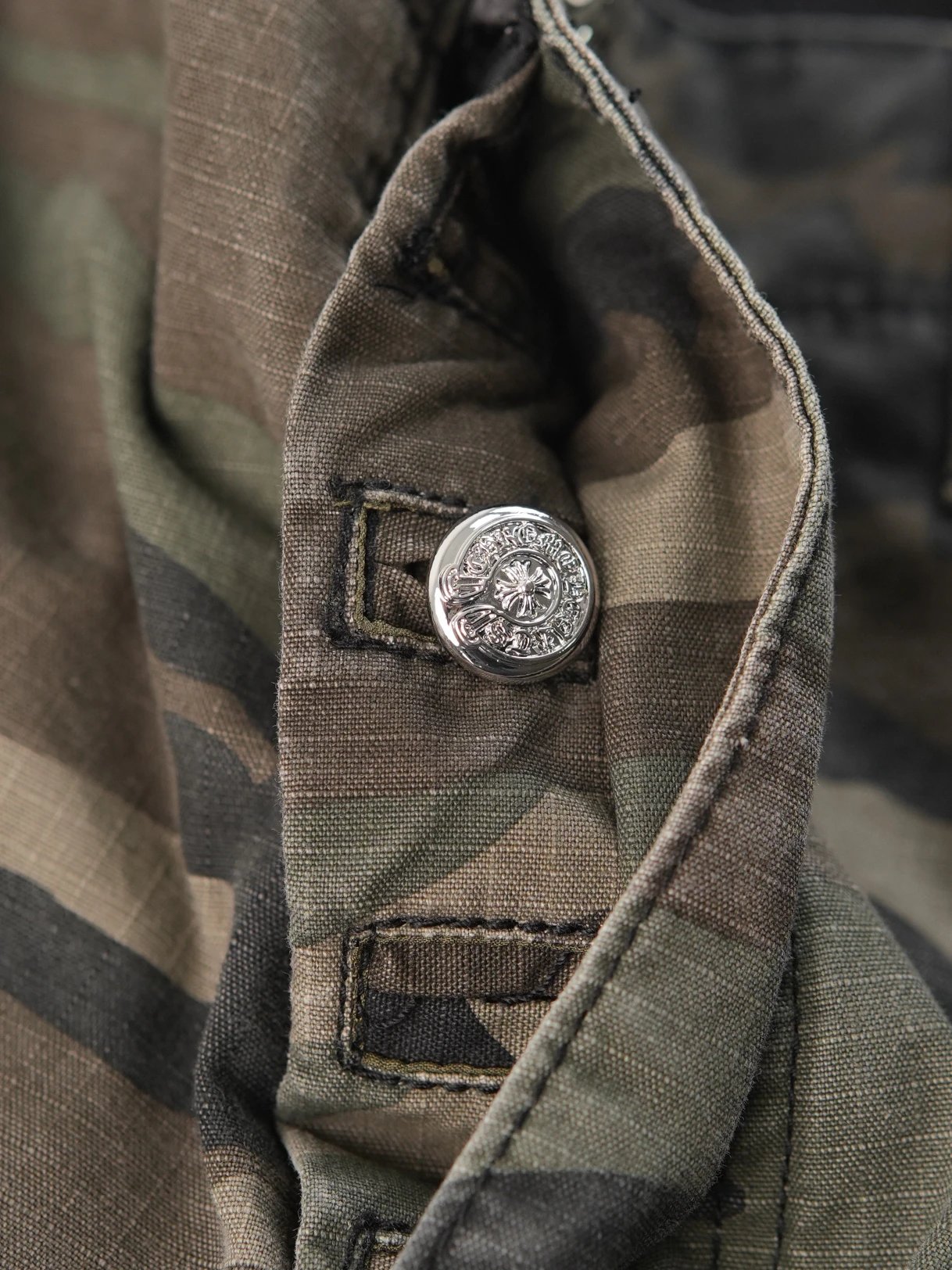 Item ID 8346 CH Camouflage zipper straight mid-rise casual pants “ Kangli direct sp