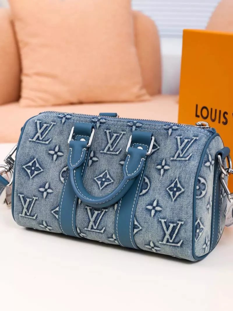 Item ID 8426 Advanced Customization - Kepall 25- Washed Blue Denim Canvas Bag - Sma