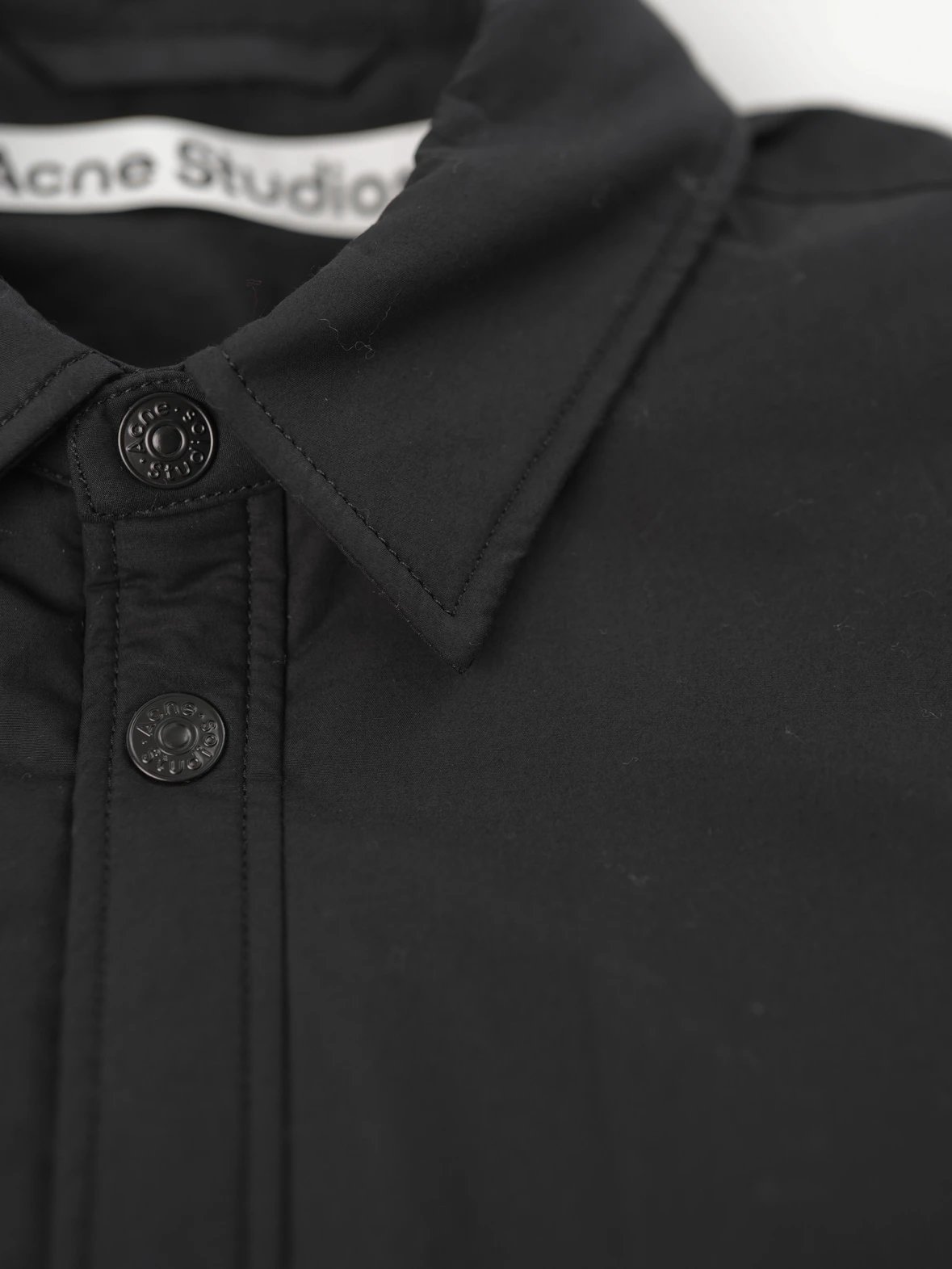 Item ID 8006 Acne Studios FW25 _Sparkling Silk Satin_ Embroidered Logo Collar Loose
