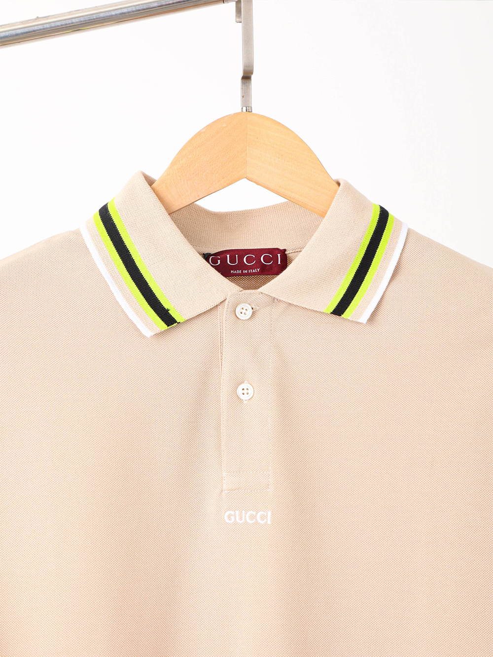 Item ID 8313 GUCC1-GC-2024Ss-Basic striped collar polo shirt - High setting bead co