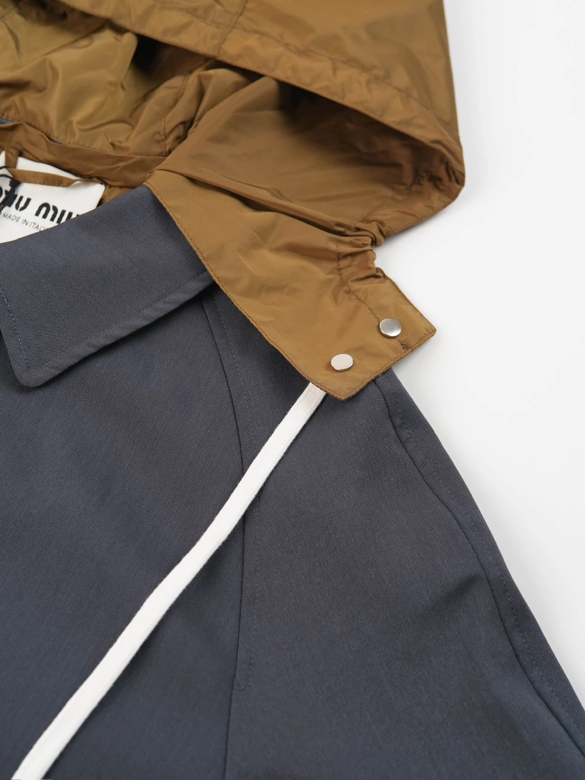 Item ID 8132 Miu Miu - Single-breasted high-tech puffer coat -“60％ mohair ➕40% wool