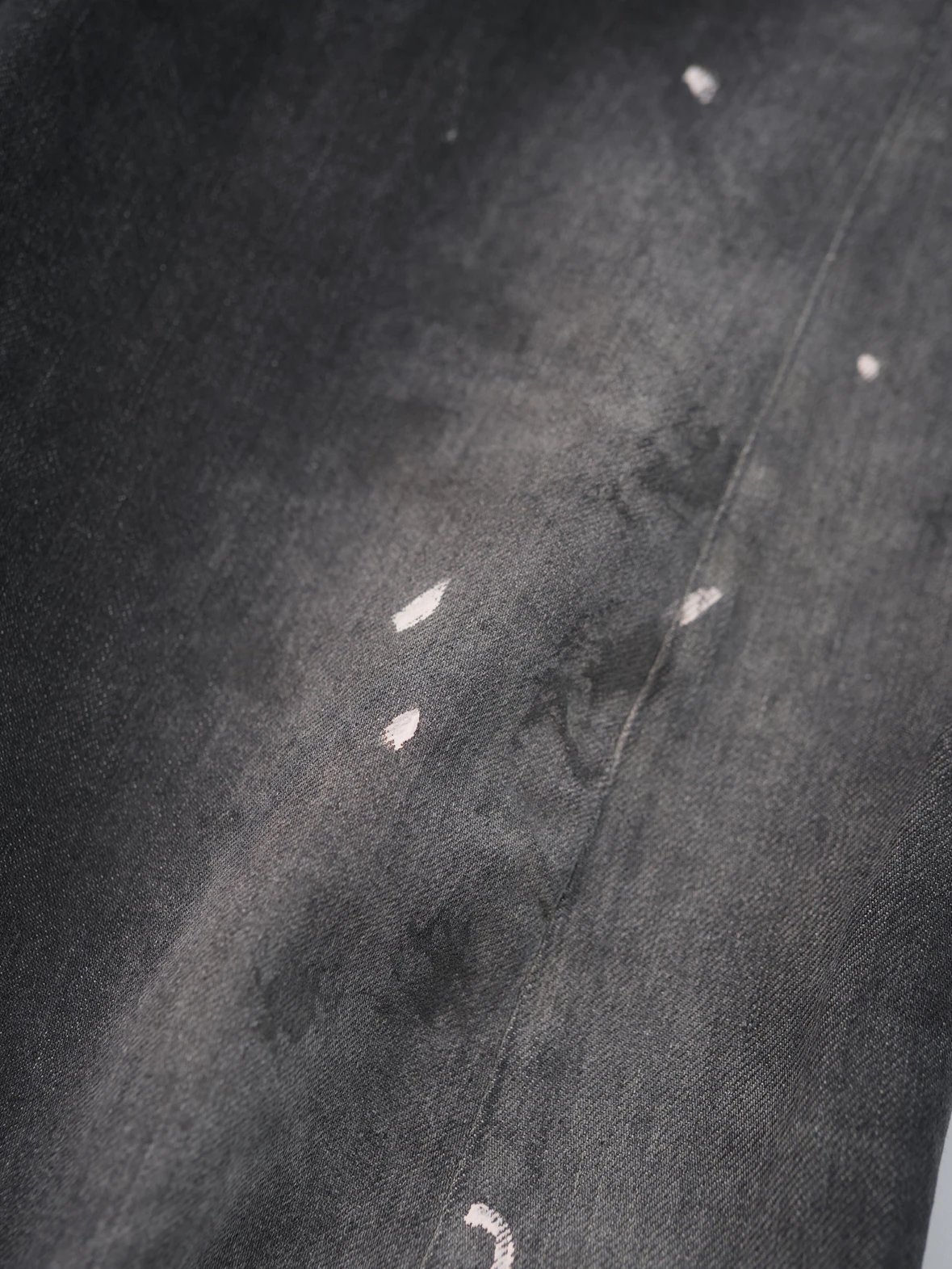 Item ID 8336 Acne Studios SS25-2006F Ink Splashed Loose Low Waist Wide Leg Ultra Lo