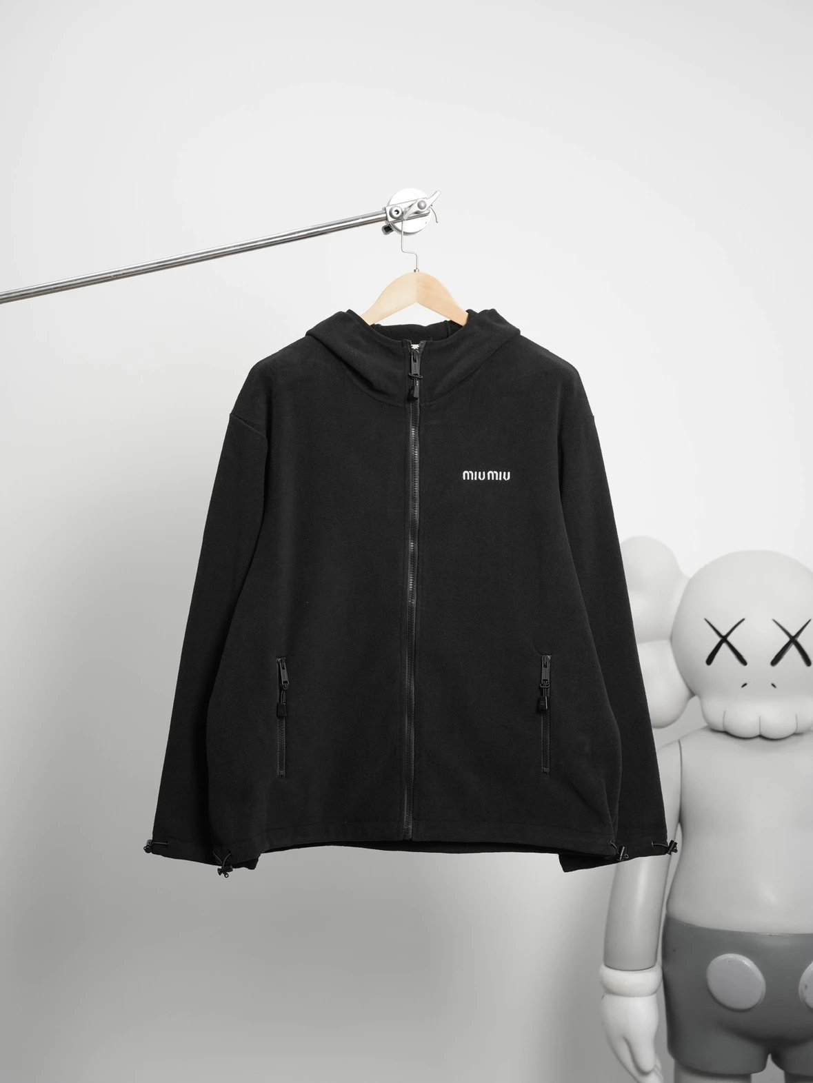 Item ID 8043 Miu Miu FW25 Chinese Valentine's Day cotton logo hooded fleece zipper