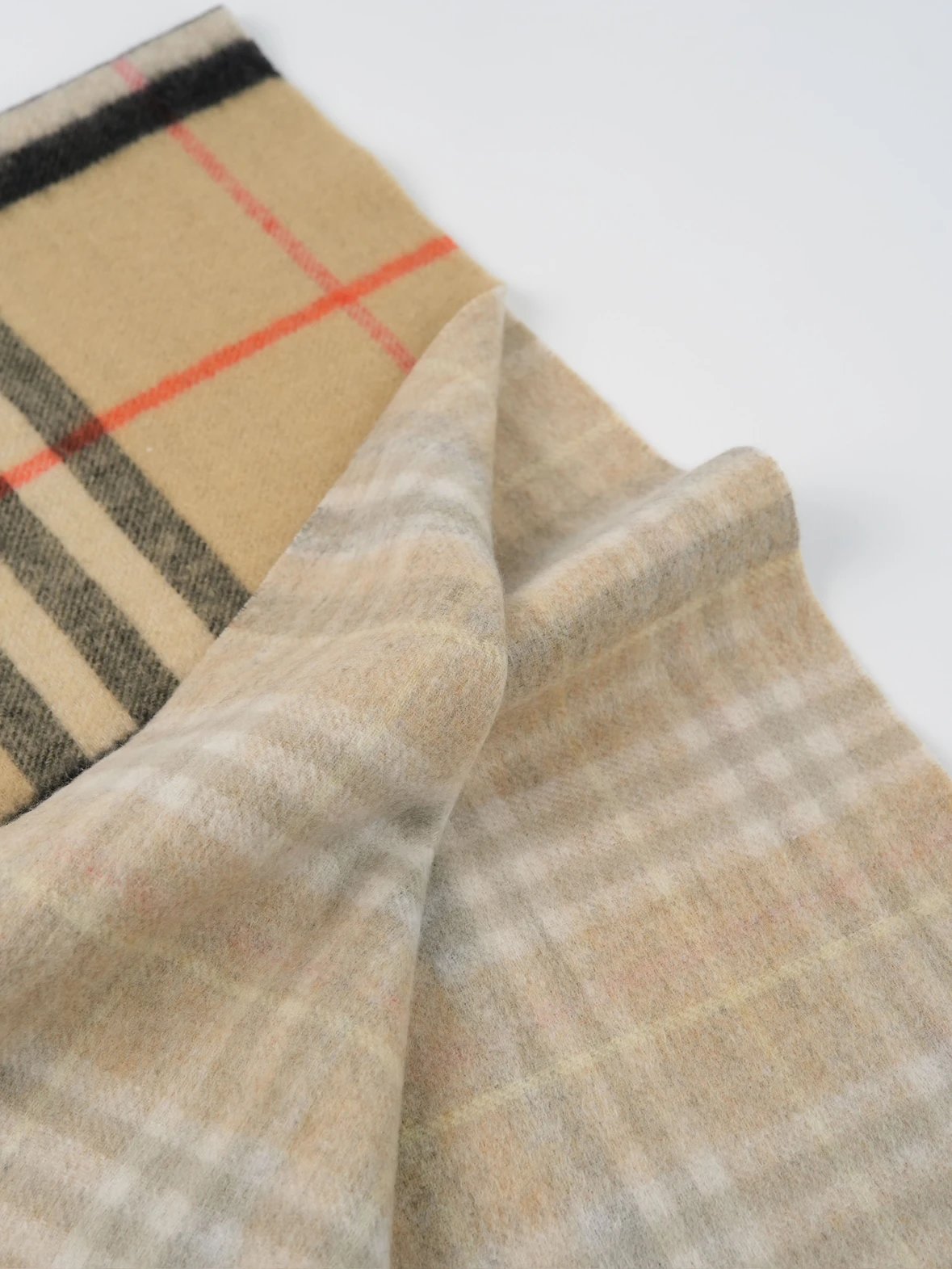 Item ID 8525 BBR Wool and cashmere blend - Striped mesh decorative cashmere scarf f