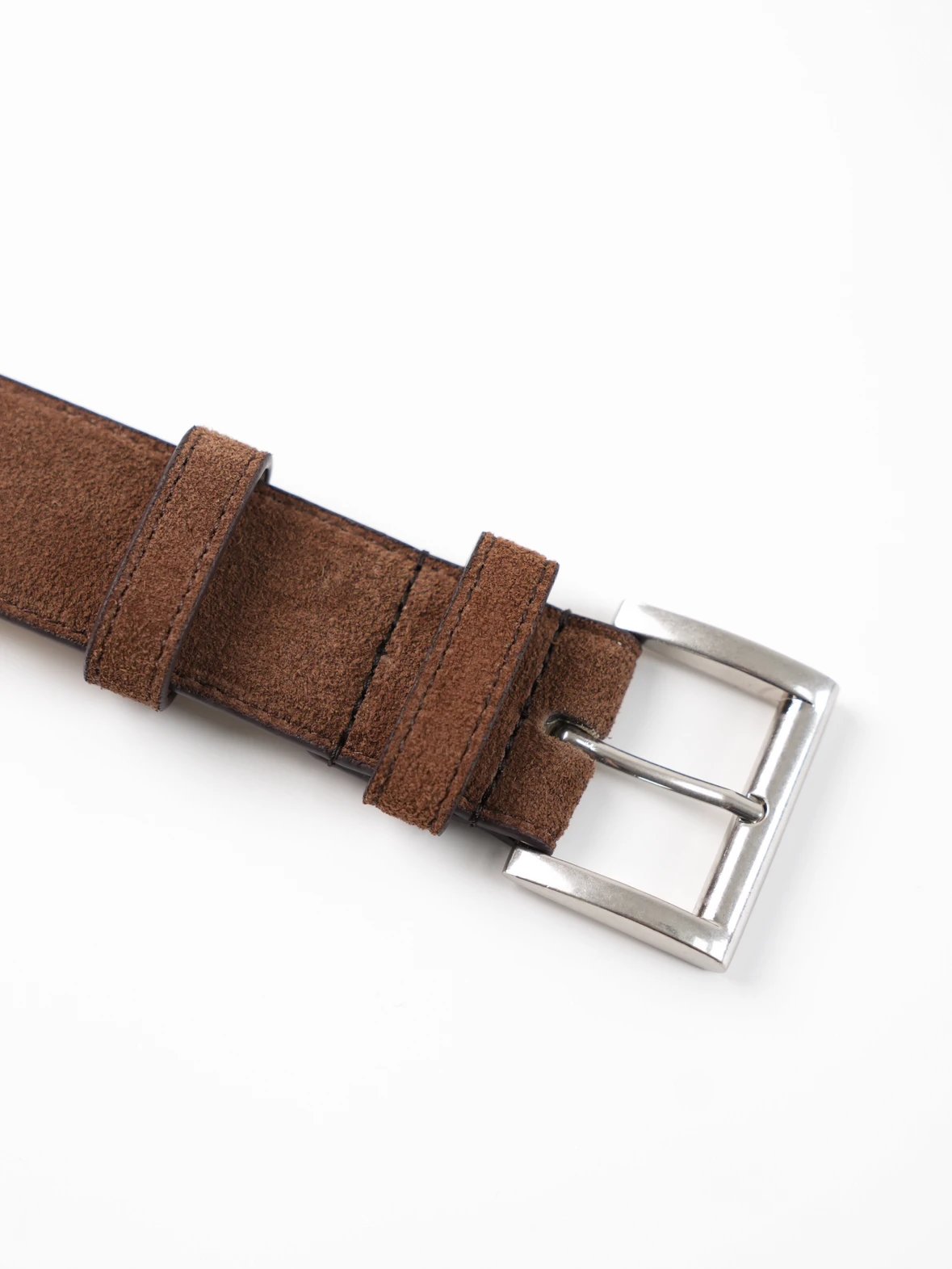 Item ID 8400 PRD _High Definition Triangle_ Logo Enamel Belt - _Imported Suede_ Bro