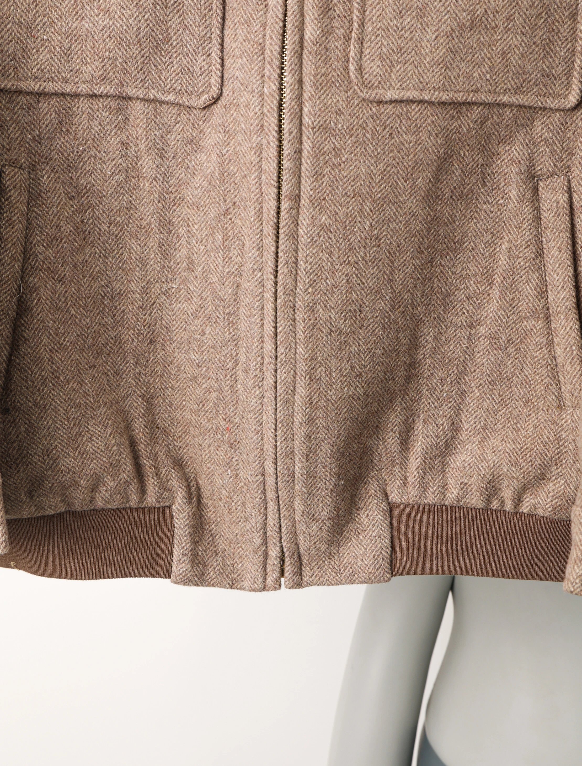  Item ID 8035 M1u-Miu-2024-ss-herringbone wool Harrington jacket - stand collar work