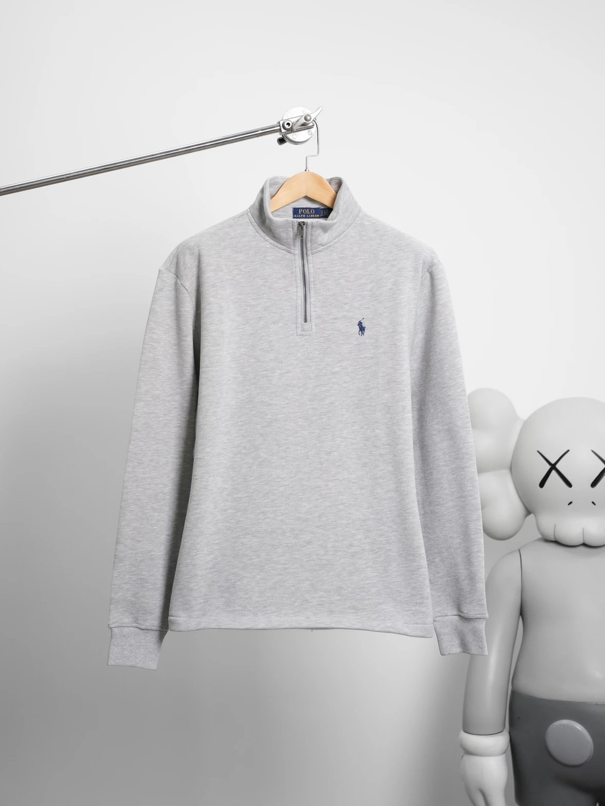 Item ID 8085 Love Pony logo embroidery “ Haute combed cotton ” men's half zip long