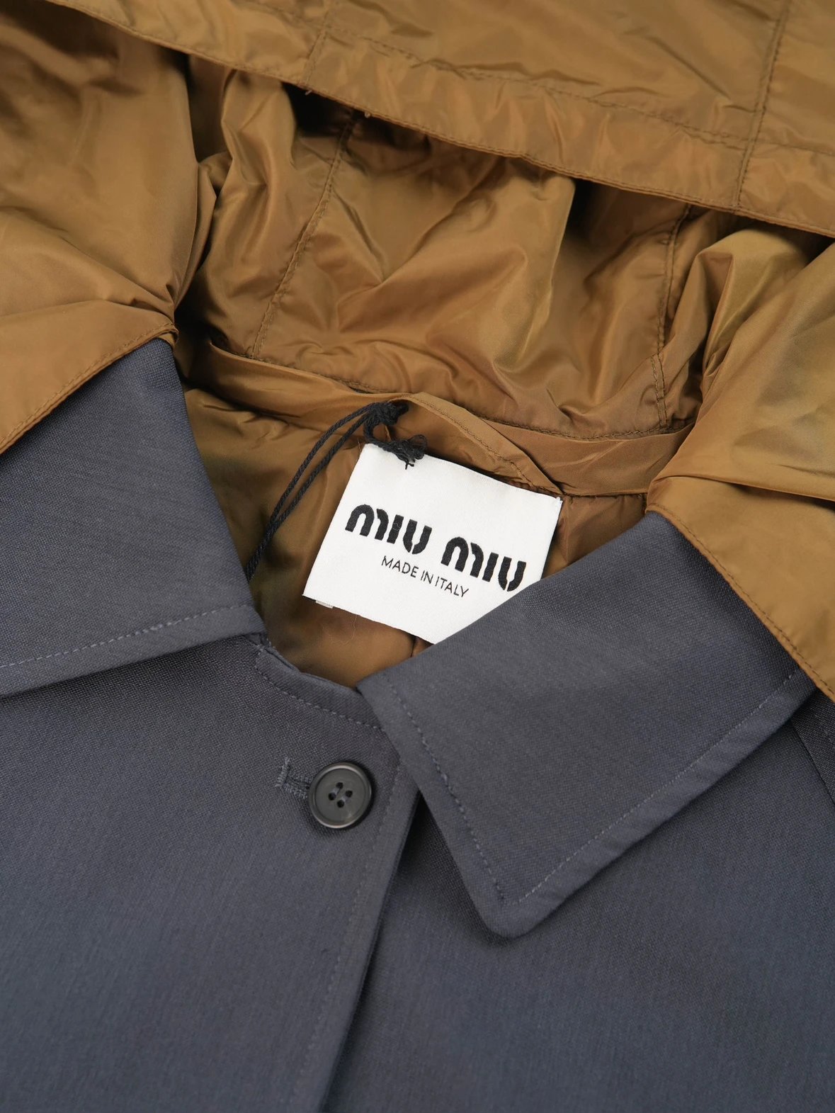 Item ID 8132 Miu Miu - Single-breasted high-tech puffer coat -“60％ mohair ➕40% wool