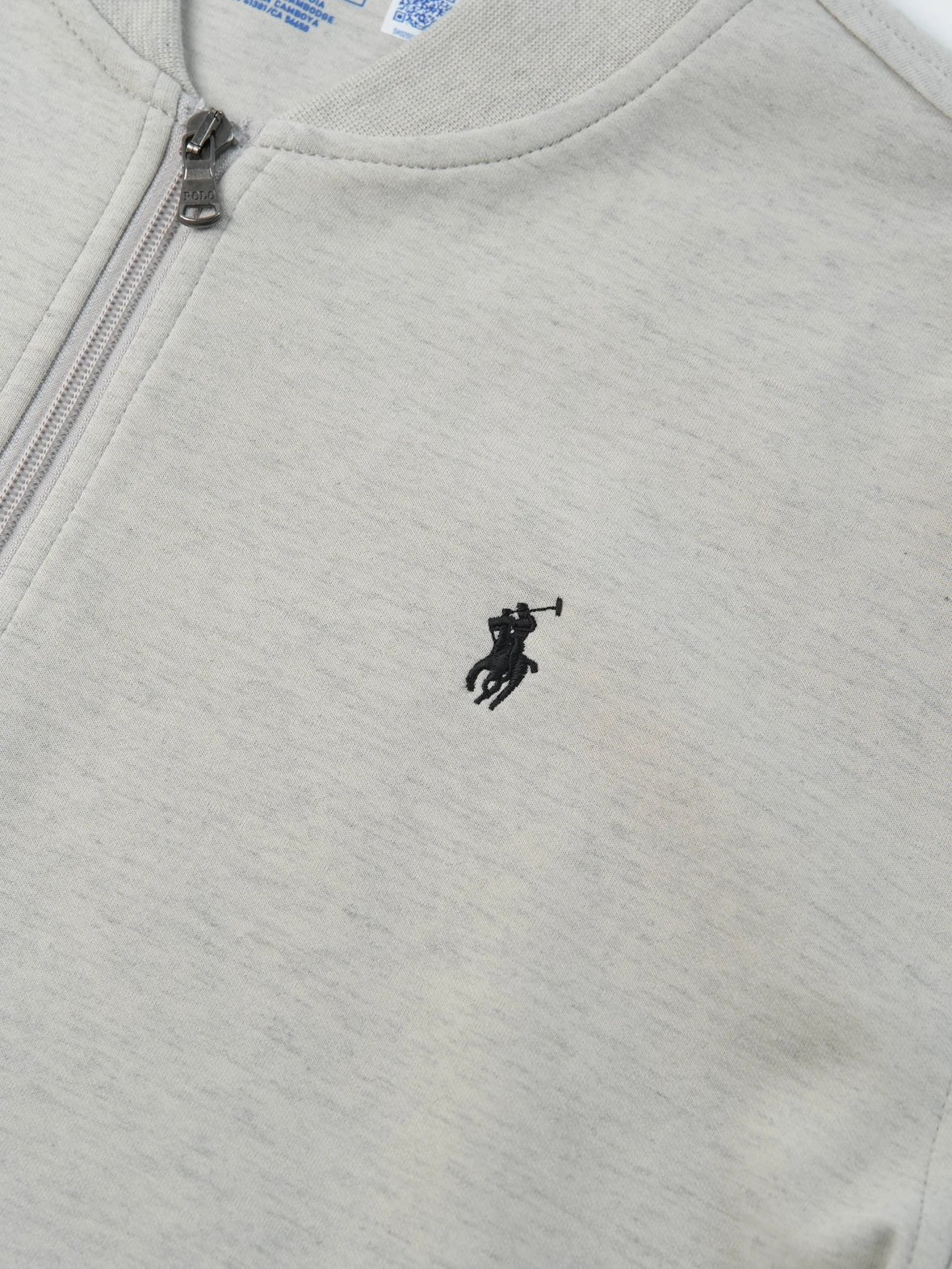 Item ID 8054 raff -FW23- solid color Logo Embroidered zipper long sleeve baseball j