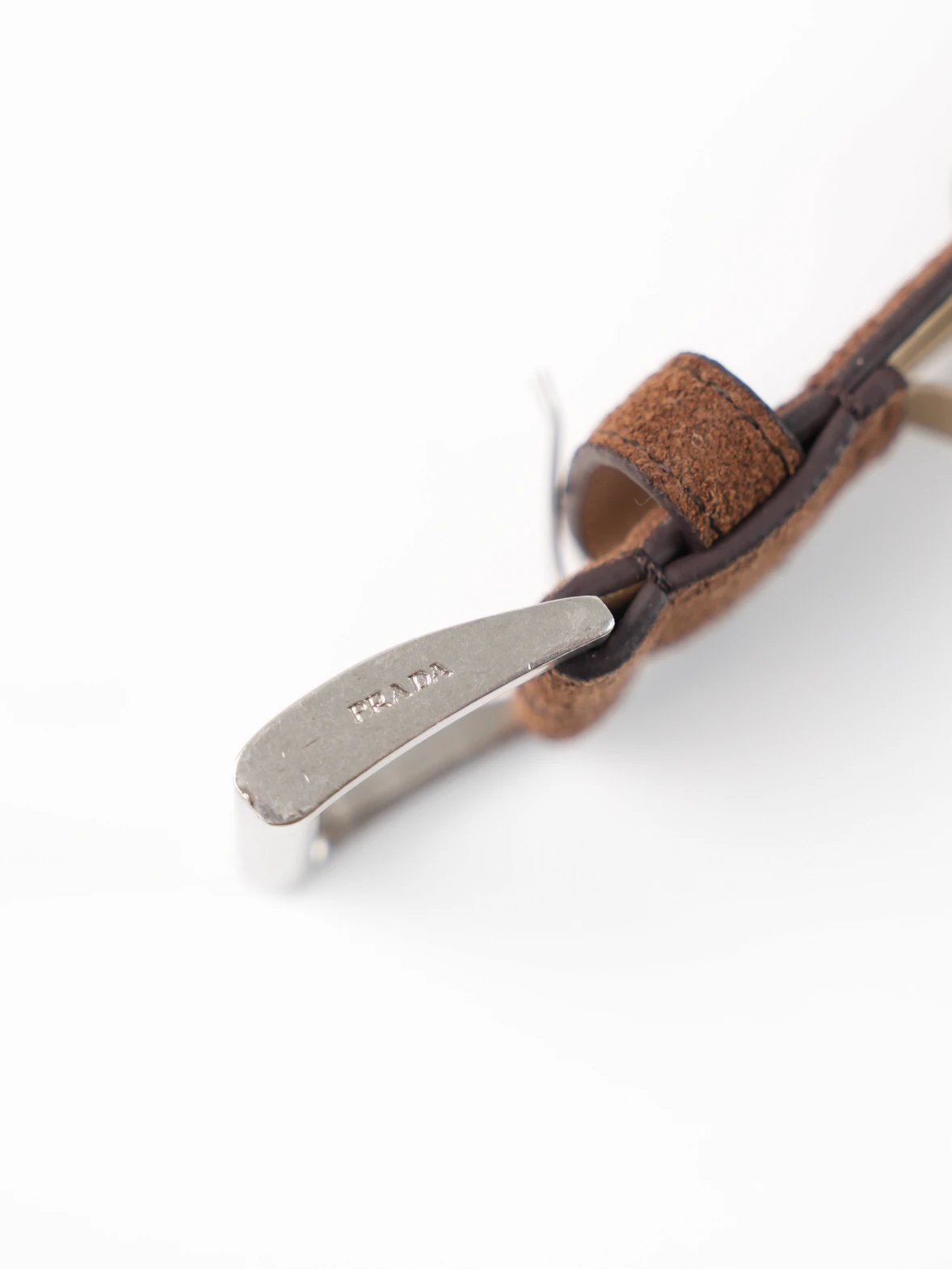 Item ID 8400 PRD _High Definition Triangle_ Logo Enamel Belt - _Imported Suede_ Bro