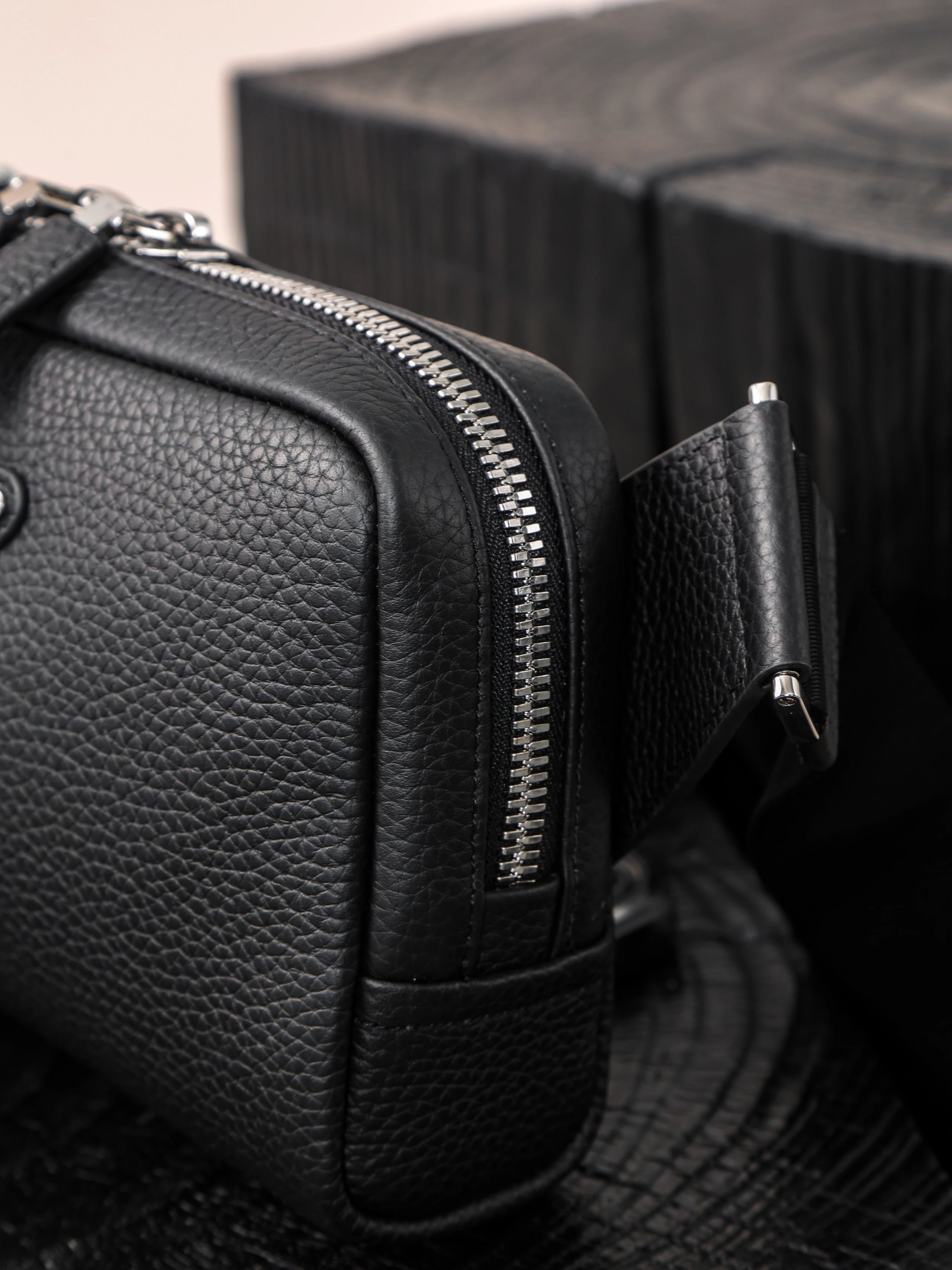 Item ID 8504 Pr@da- Prada - Fully Inlaid Leather - Vitello Dino - Metal Triangle Se