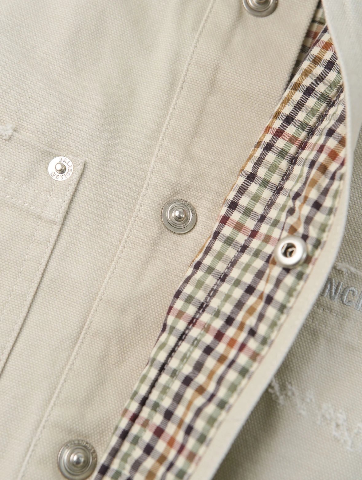 Item ID 8052 Paris washed distressed embroidered logo workwear jacket with loose fi