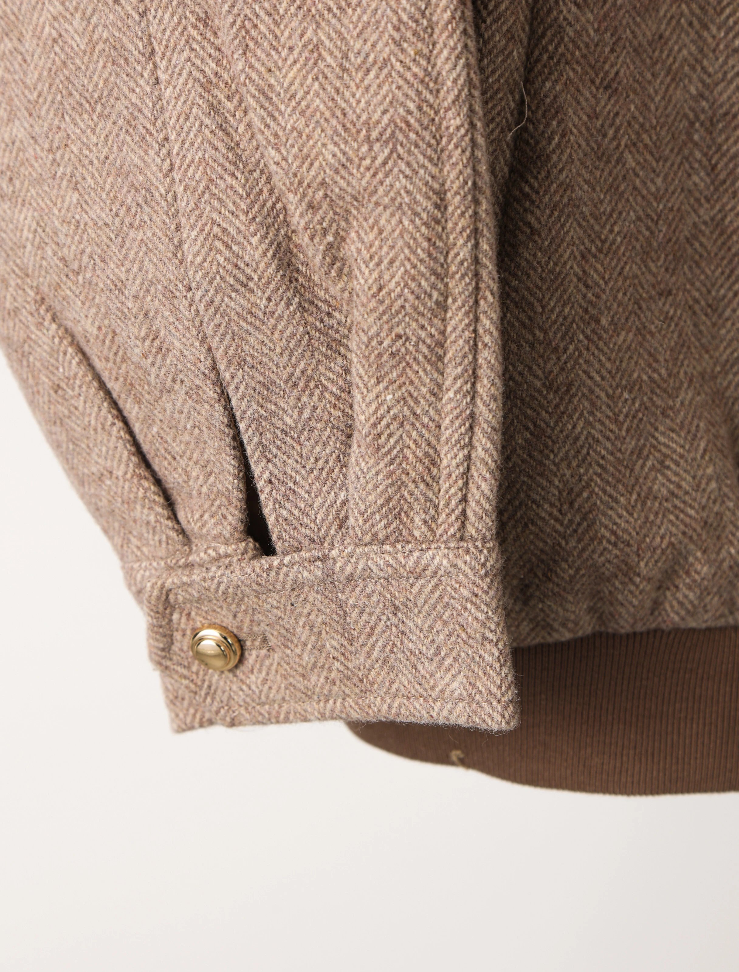  Item ID 8035 M1u-Miu-2024-ss-herringbone wool Harrington jacket - stand collar work