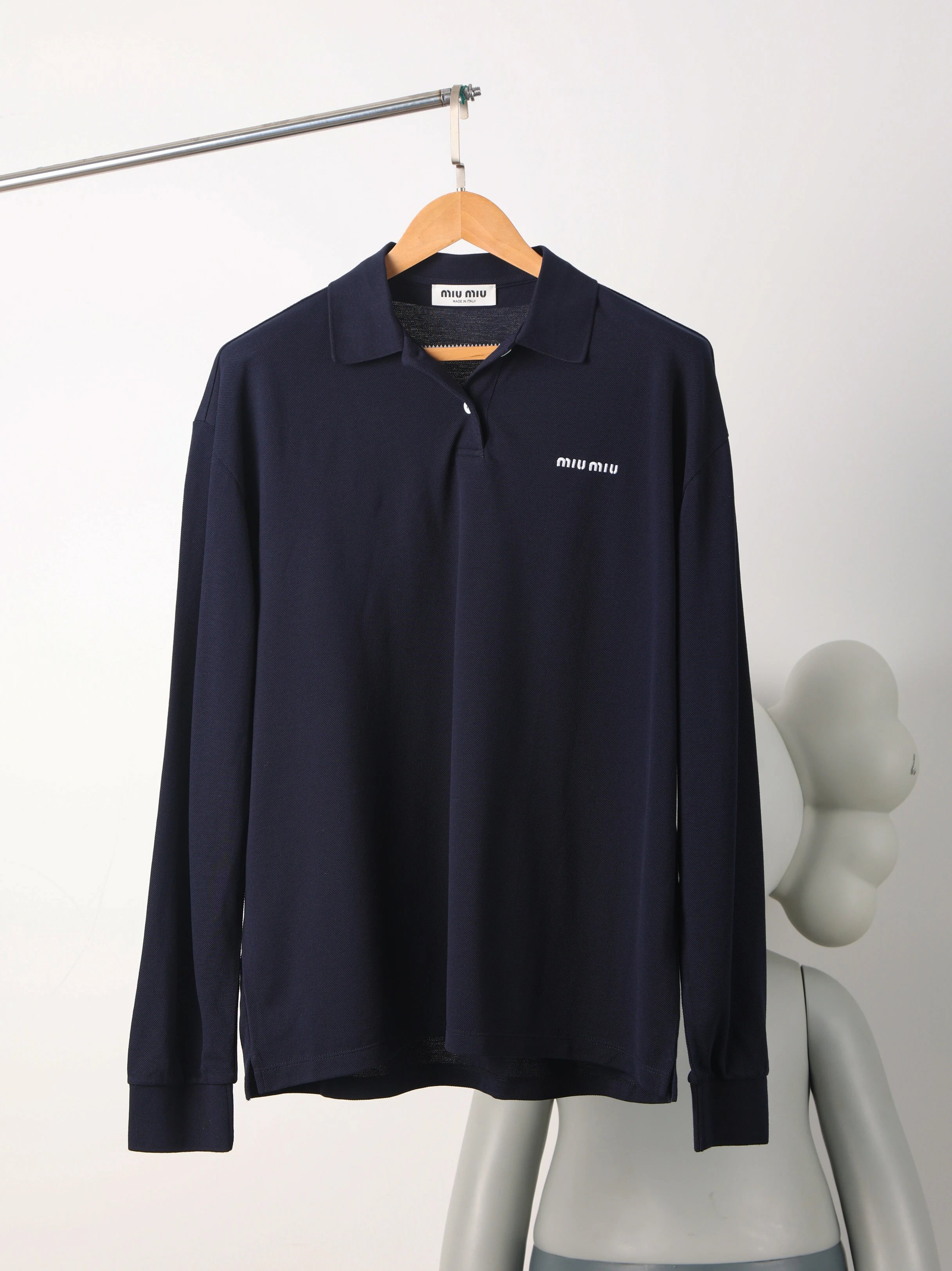 Item ID 8187 M1uM1u- Miu Miu -2024ss- chest embroidery polo shirt - Letter embroide