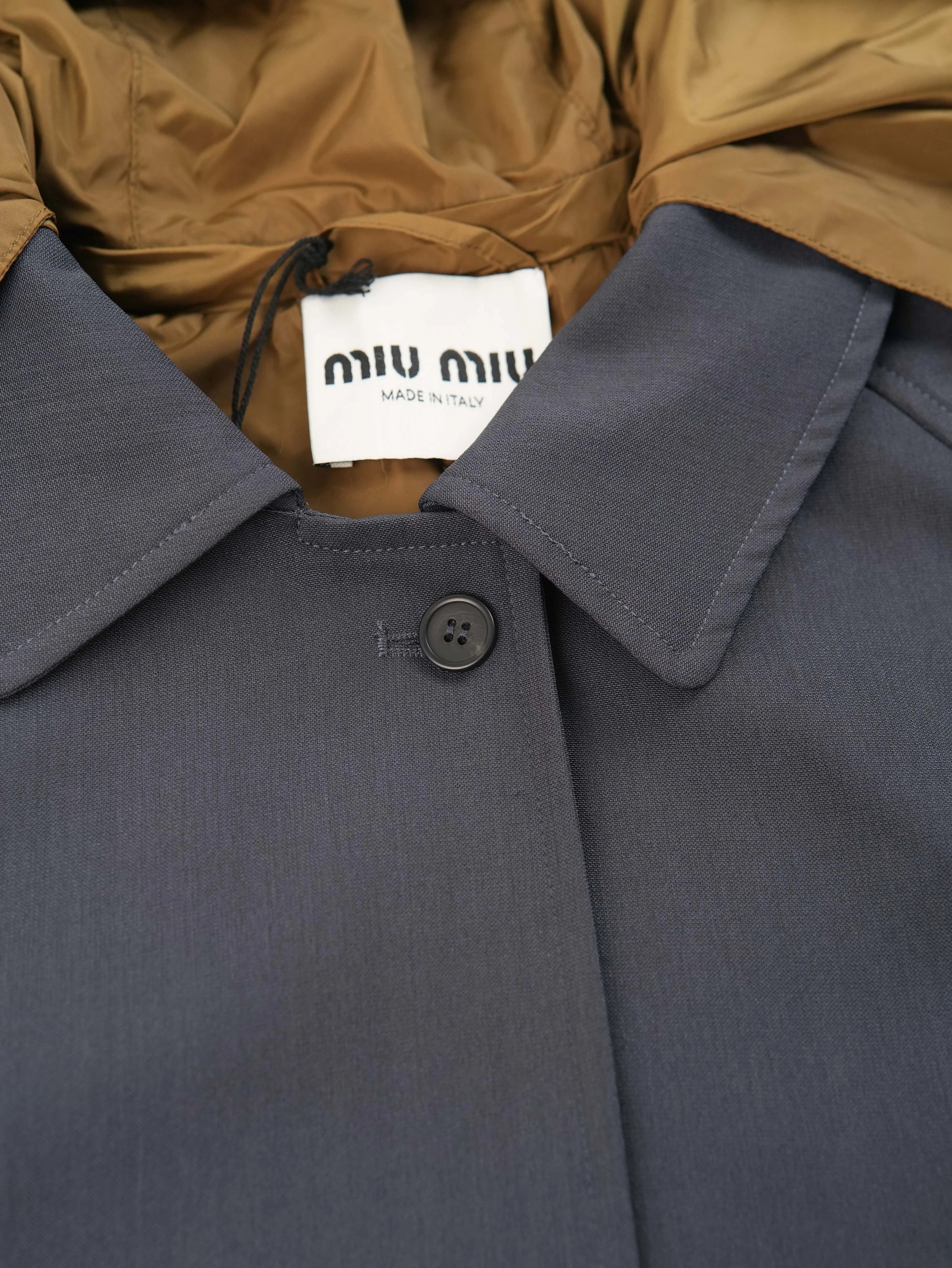 Item ID 8132 Miu Miu - Single-breasted high-tech puffer coat -“60％ mohair ➕40% wool