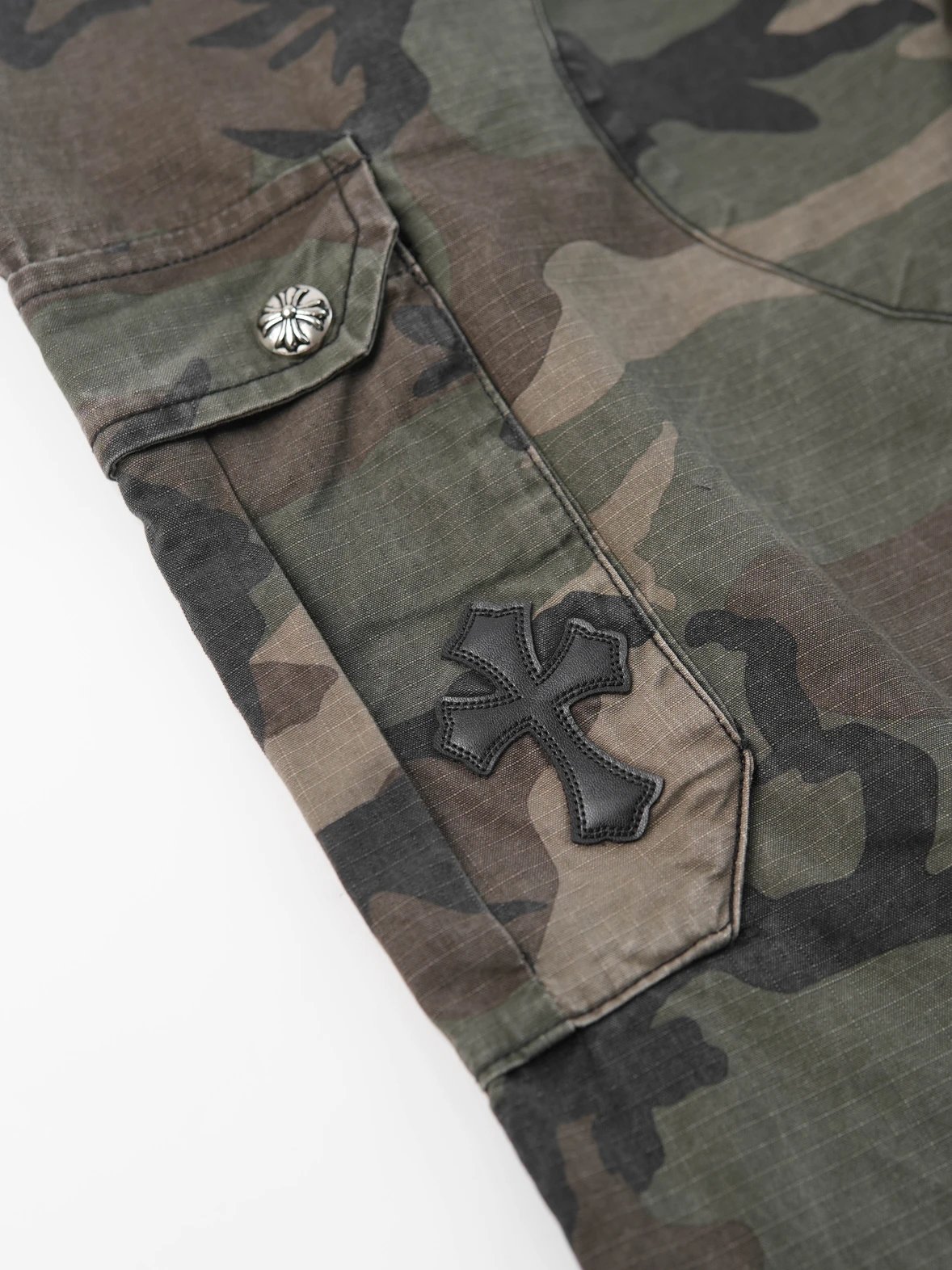 Item ID 8346 CH Camouflage zipper straight mid-rise casual pants “ Kangli direct sp
