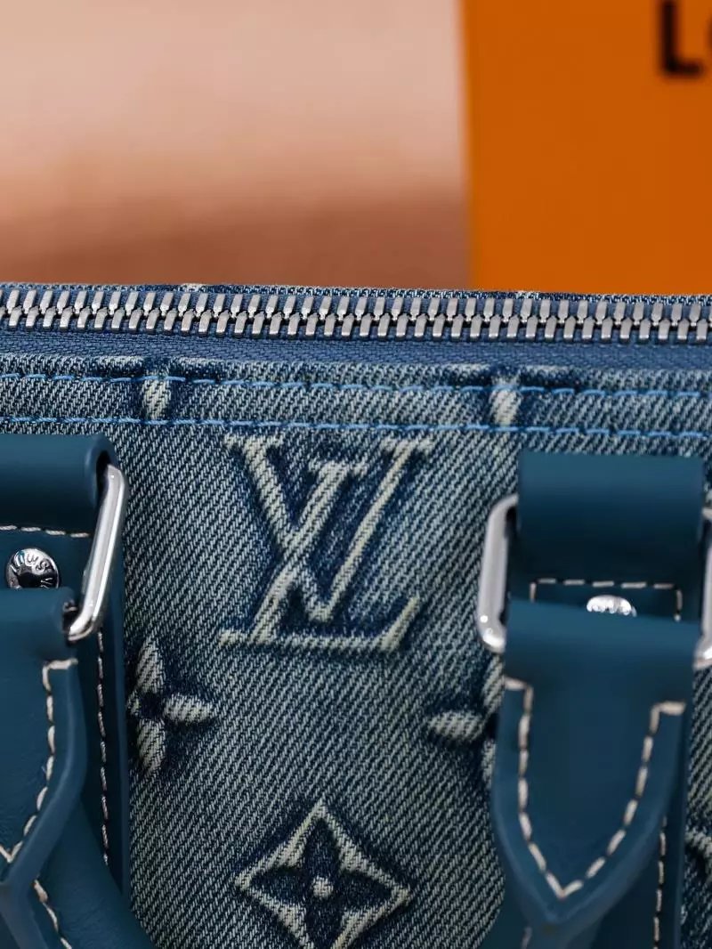 Item ID 8426 Advanced Customization - Kepall 25- Washed Blue Denim Canvas Bag - Sma