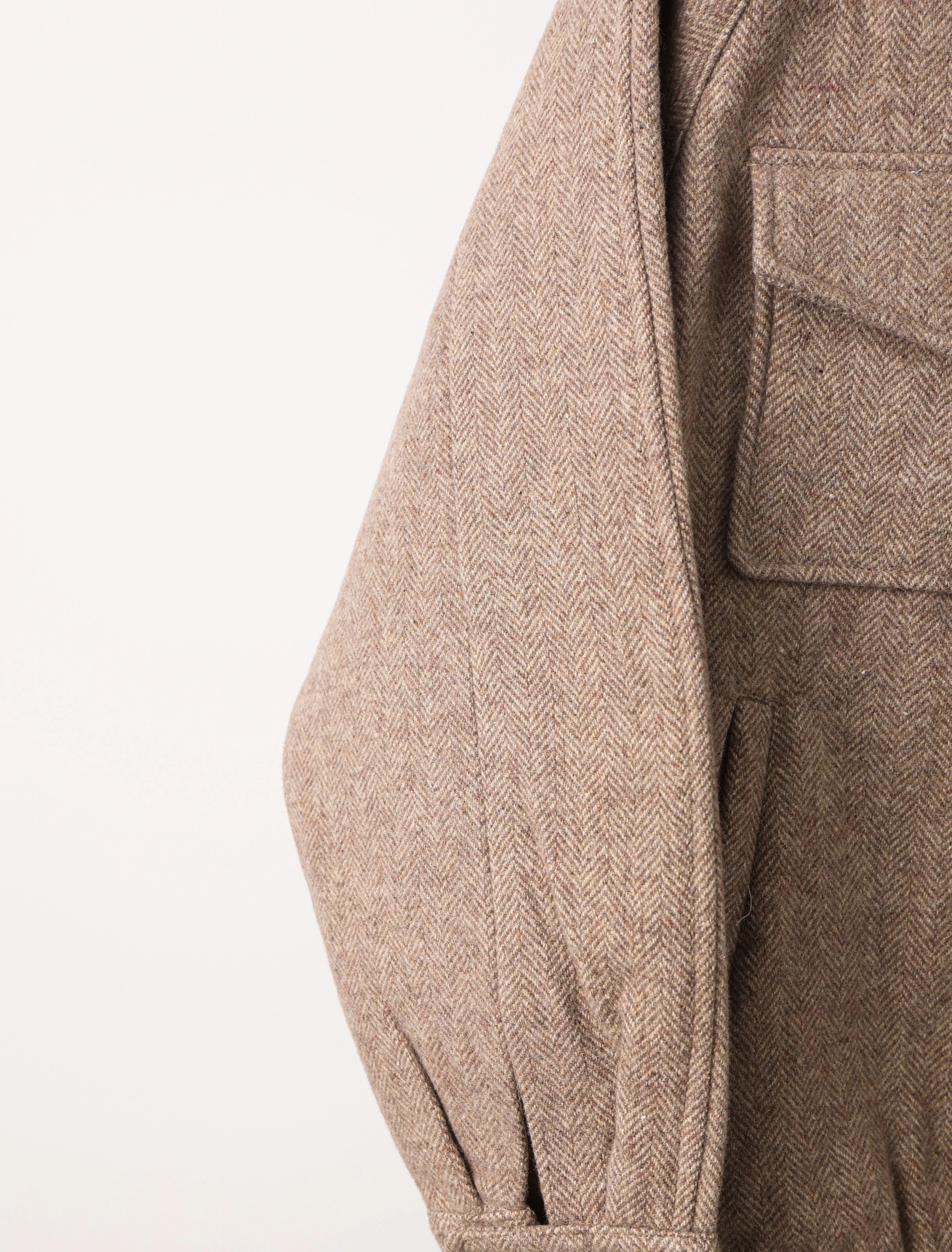  Item ID 8035 M1u-Miu-2024-ss-herringbone wool Harrington jacket - stand collar work