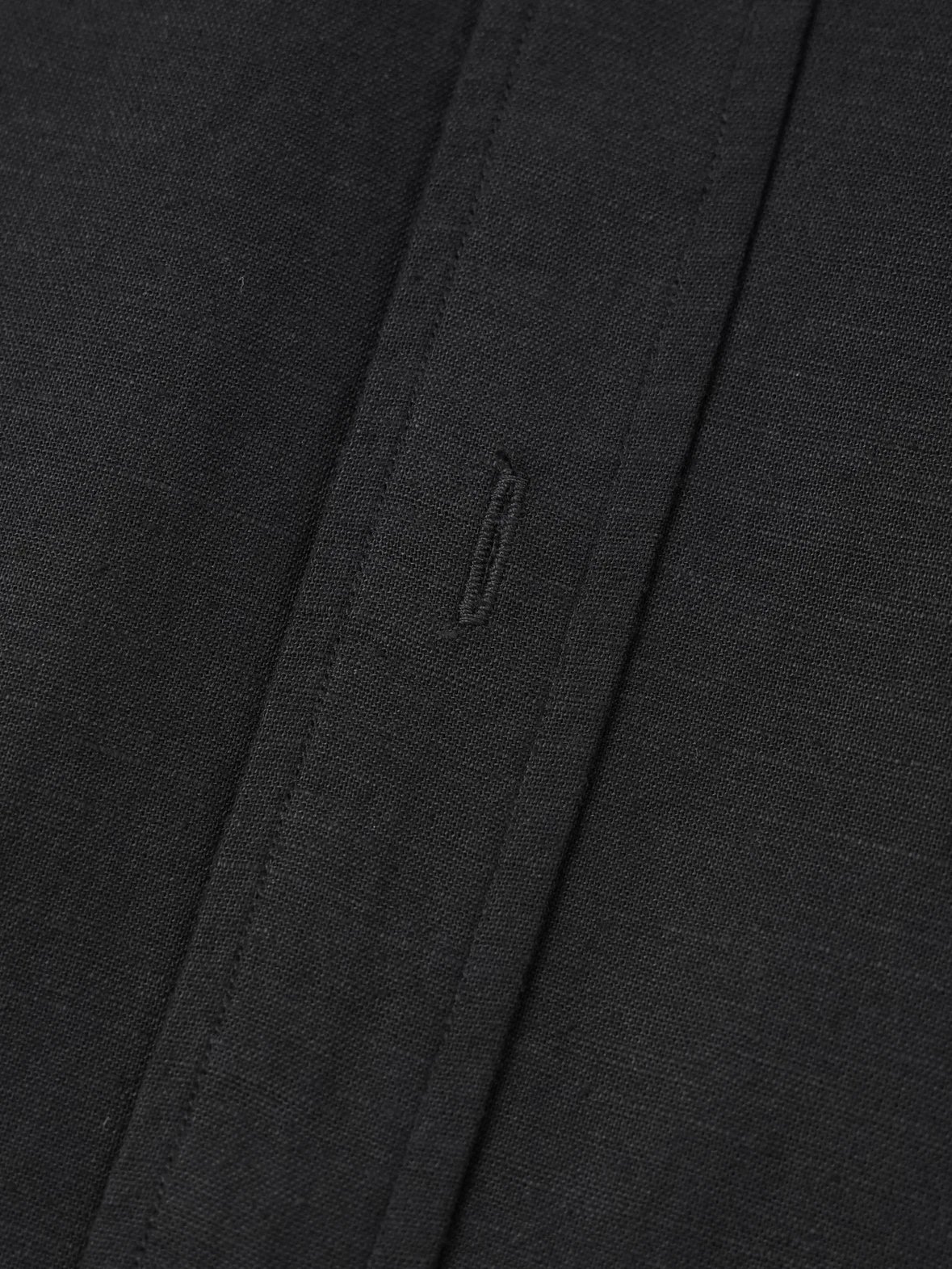 Item ID 8224 Ralph SS25 pony logo embroidered long sleeved cotton linen shirt - bla