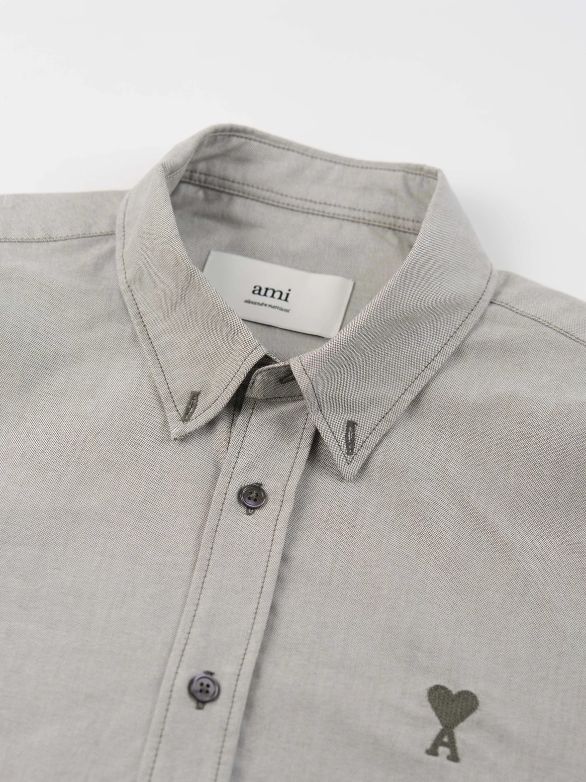 Item ID 8210 AMI Love Embroidered Cotton Solid Color Long Sleeve Shirt for Men and