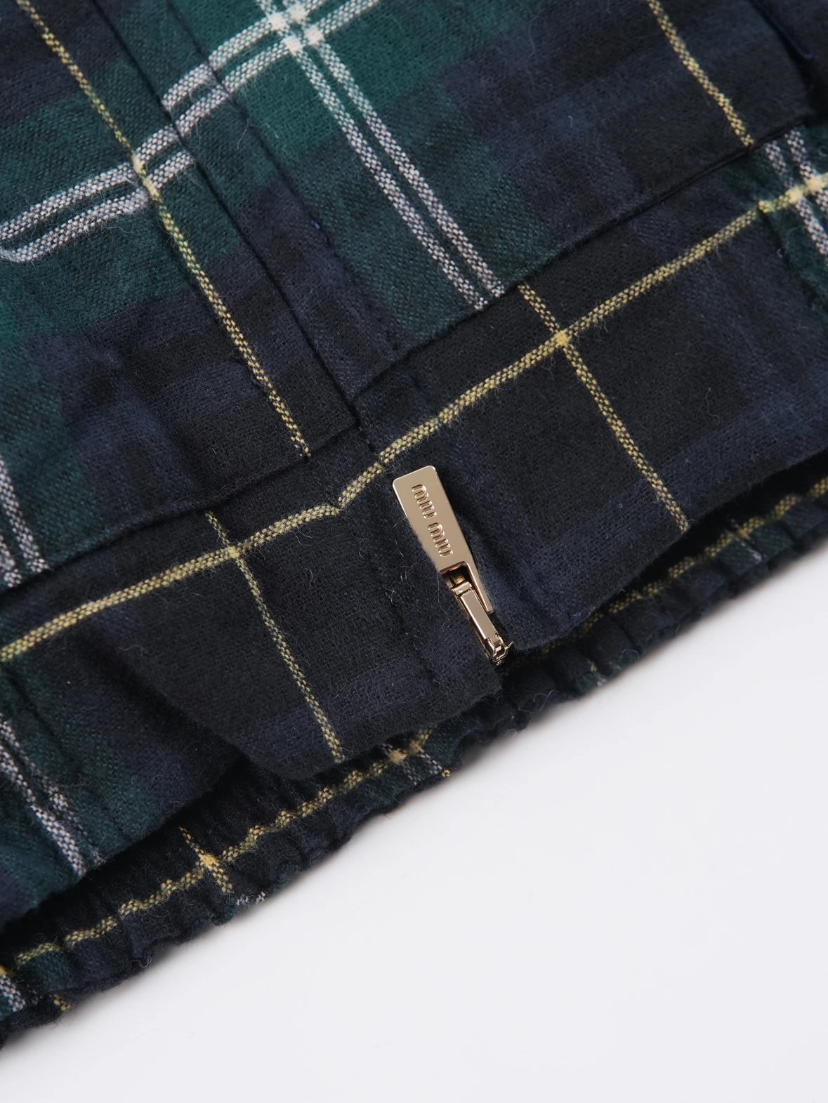 Item ID 8127 M1UM1U Miu Miu plaid cotton coat - Button cuffs patch pocket jacket -