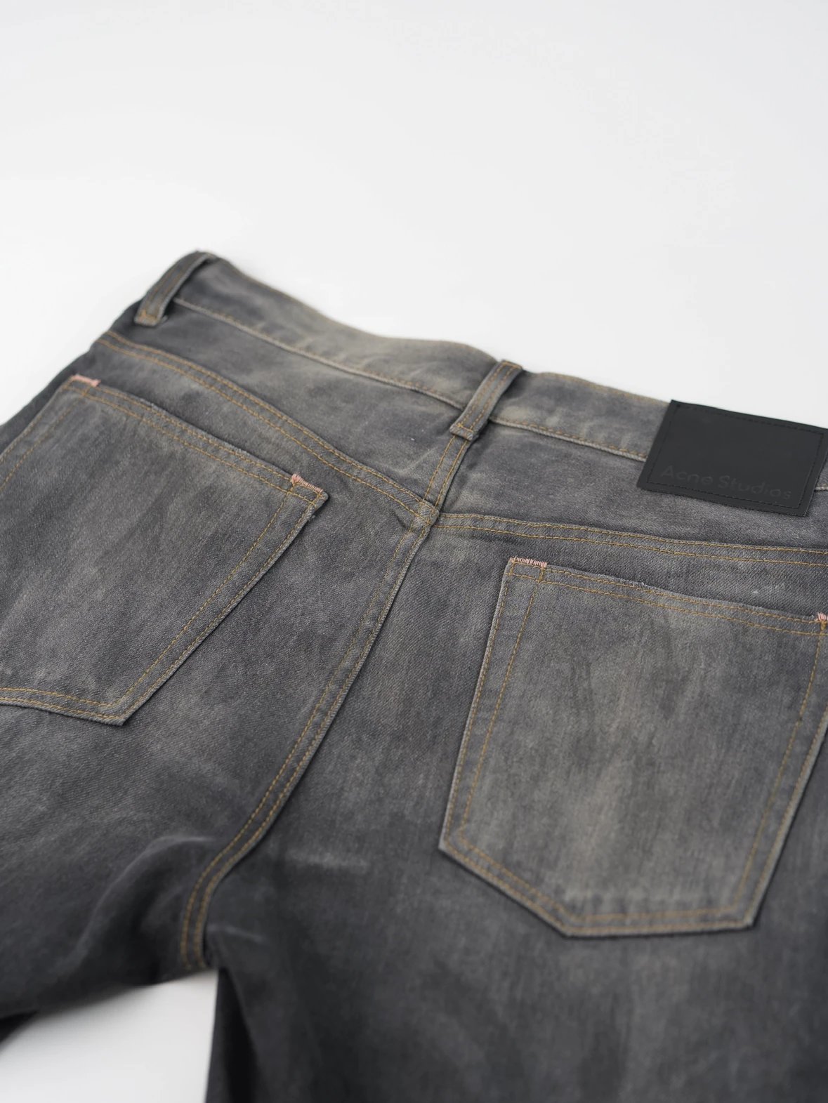 Item ID 8336 Acne Studios SS25-2006F Ink Splashed Loose Low Waist Wide Leg Ultra Lo