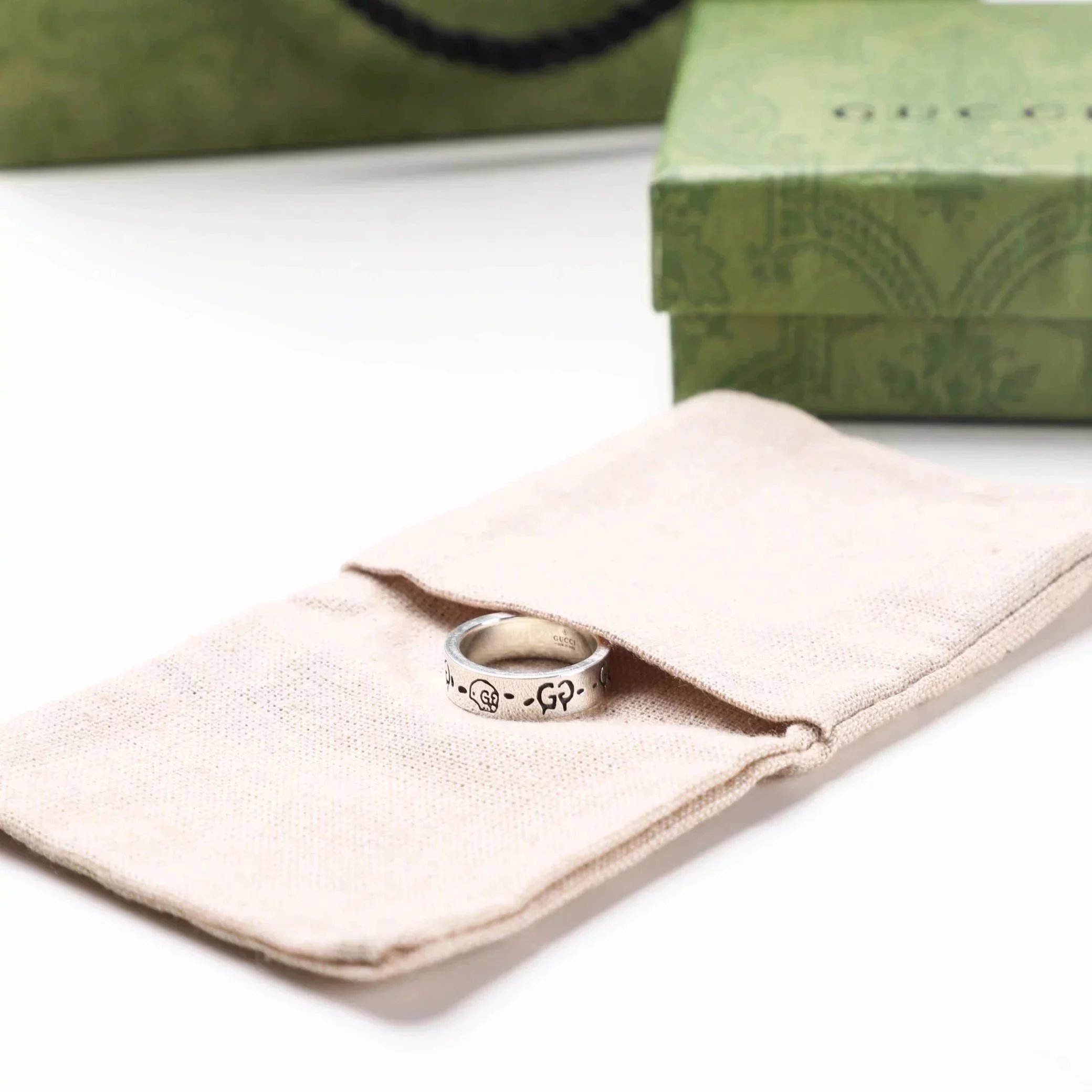 Item ID 8377 Couple's rings GC-Ghost- pair G skull sterling silver 925 Silver Stain