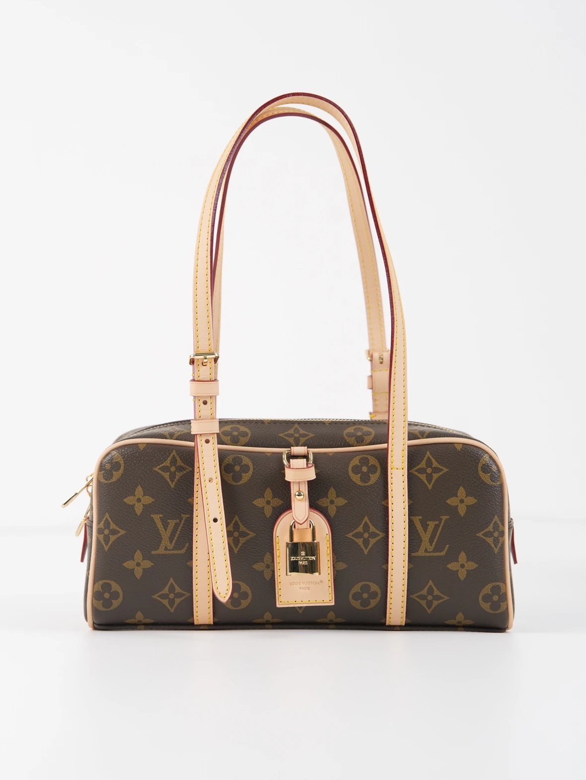 Item ID 8481 HANG-ON- retro classic -Monogram coated canvas - bowling bag handbag -