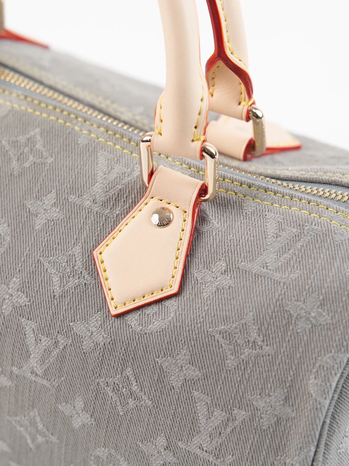 Item ID 8509 Speedy-Soft-30- Gray denim denim removable leather tag - Hardware acce