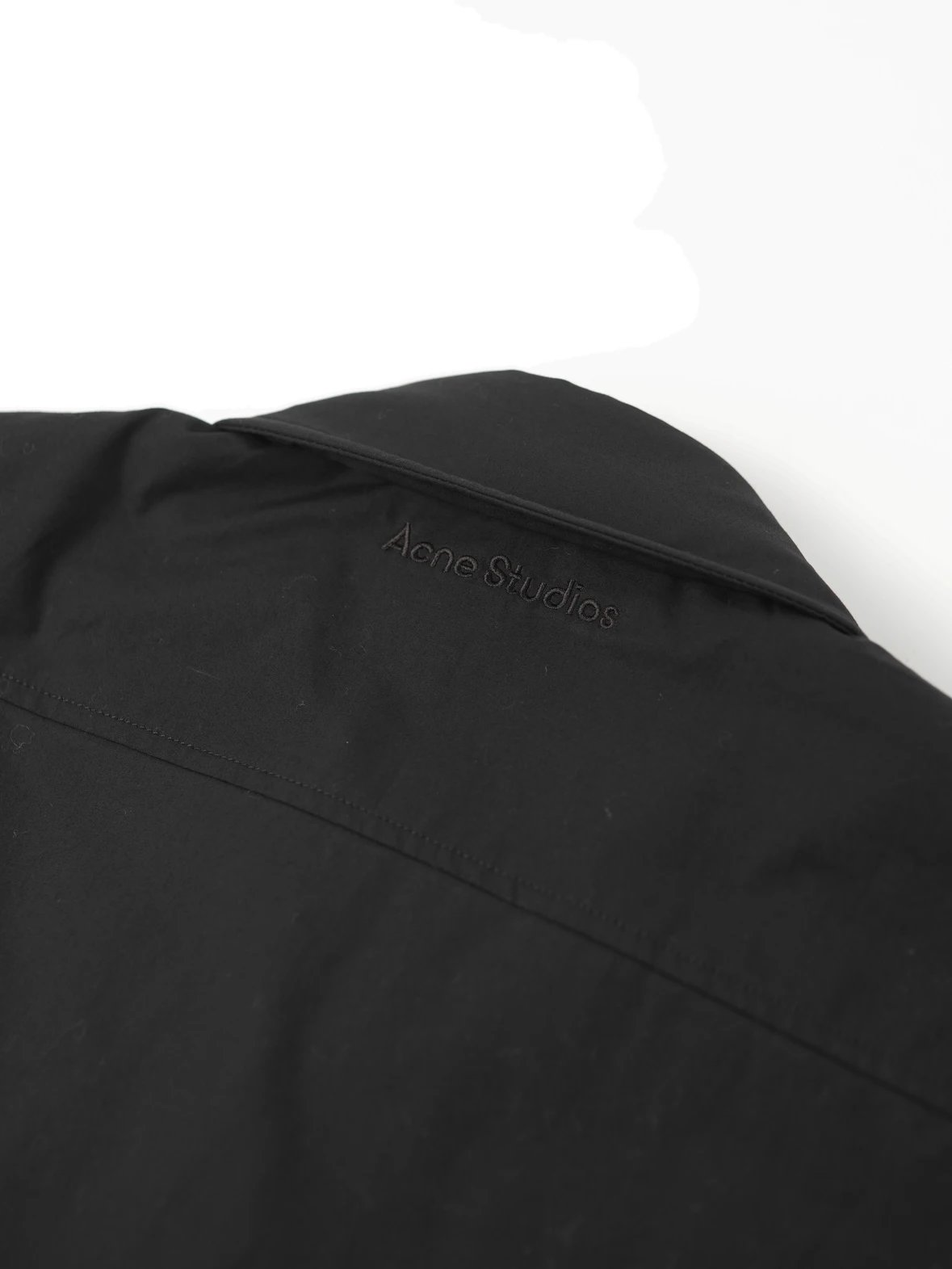 Item ID 8006 Acne Studios FW25 _Sparkling Silk Satin_ Embroidered Logo Collar Loose