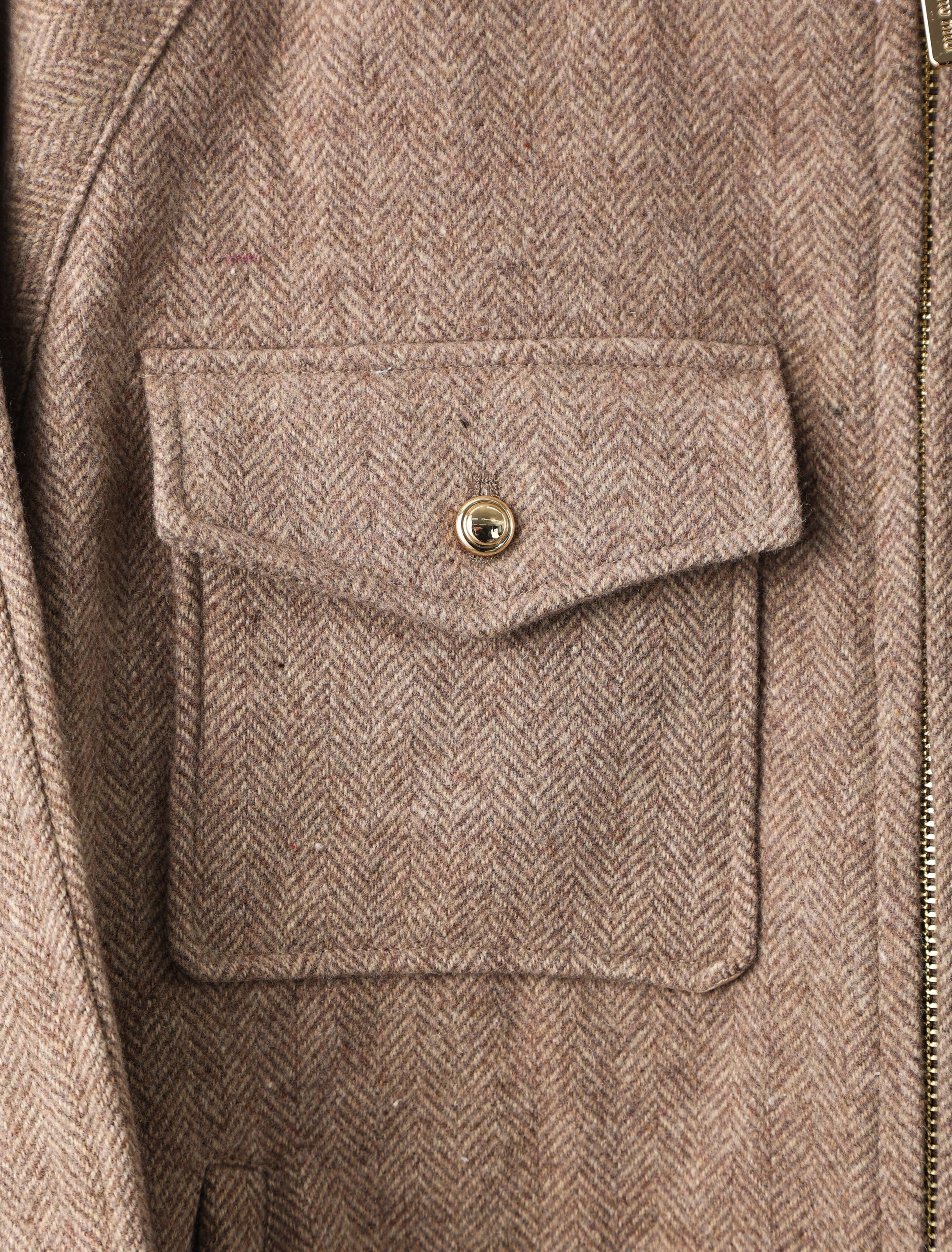  Item ID 8035 M1u-Miu-2024-ss-herringbone wool Harrington jacket - stand collar work