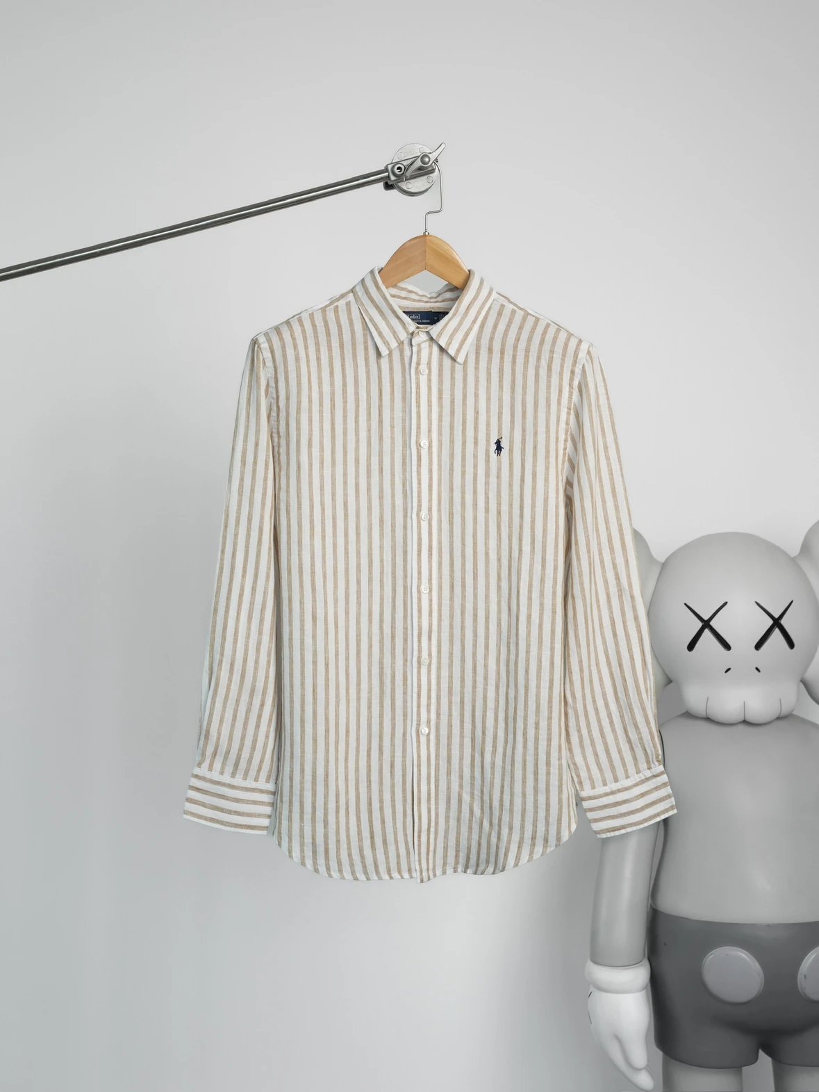 Item ID 8223 raff 100% flax -FW25-“ stripe spacing 0 error ” Lapel striped linen lo