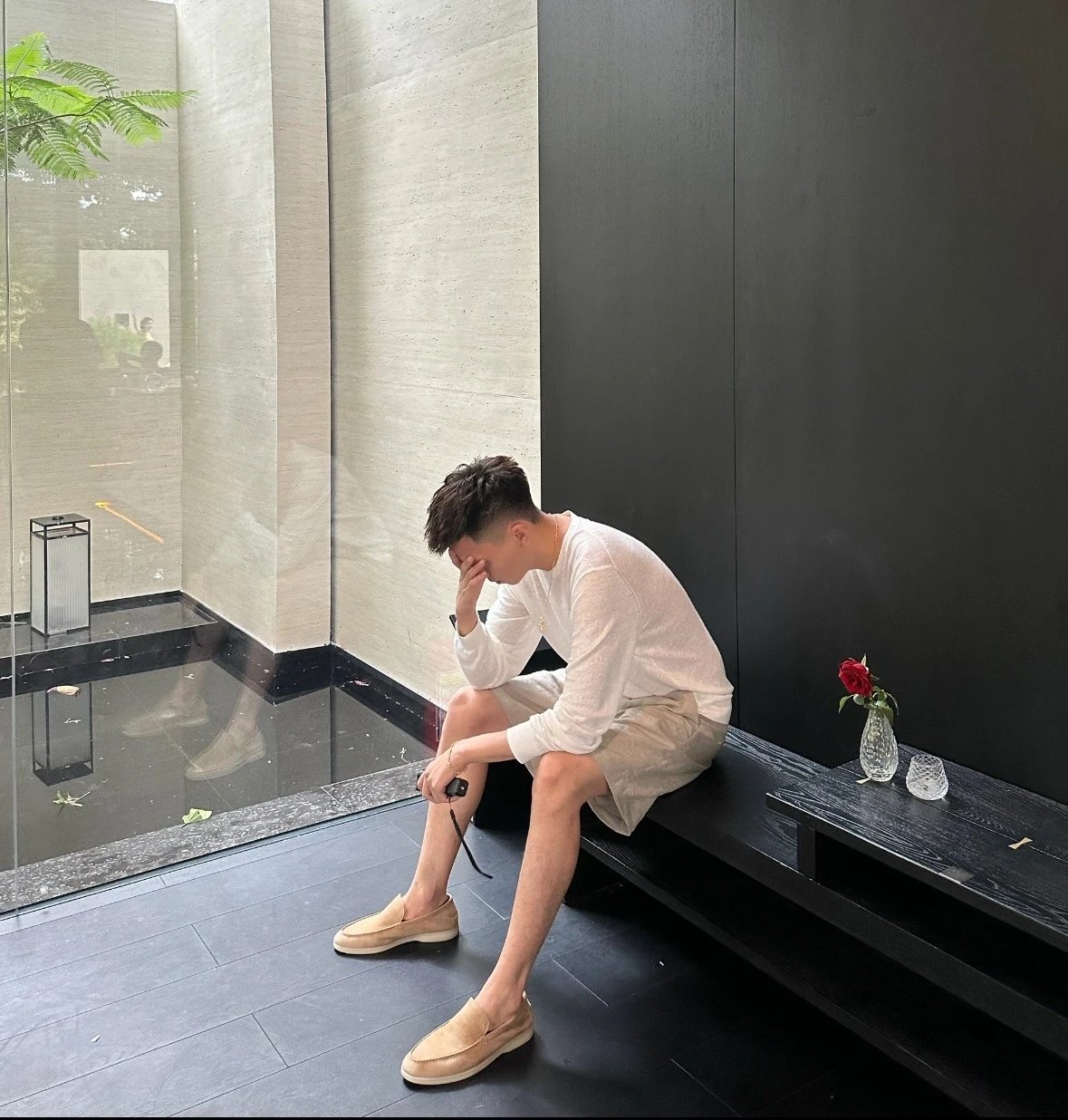 Item ID 8240 LP linen casual shorts -“ Efficient heat dissipation ”14 Worsted linen