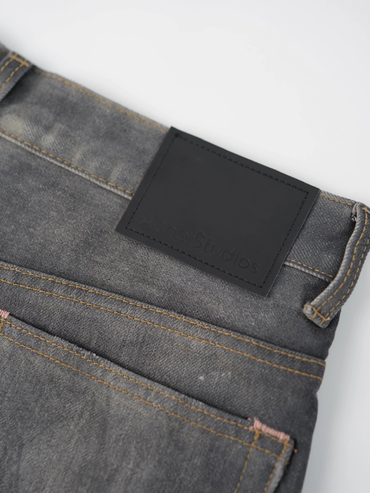 Item ID 8336 Acne Studios SS25-2006F Ink Splashed Loose Low Waist Wide Leg Ultra Lo