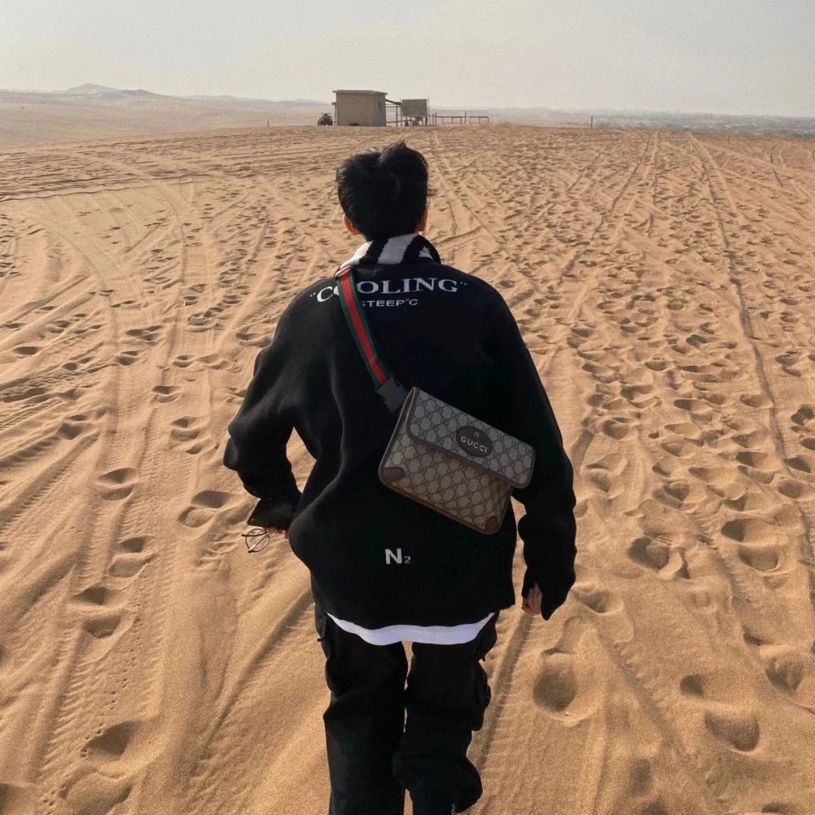 Item ID 8478 Guc GC Double G Old Flower Embossed Bag Leather Flip Cover Bag Jacquar