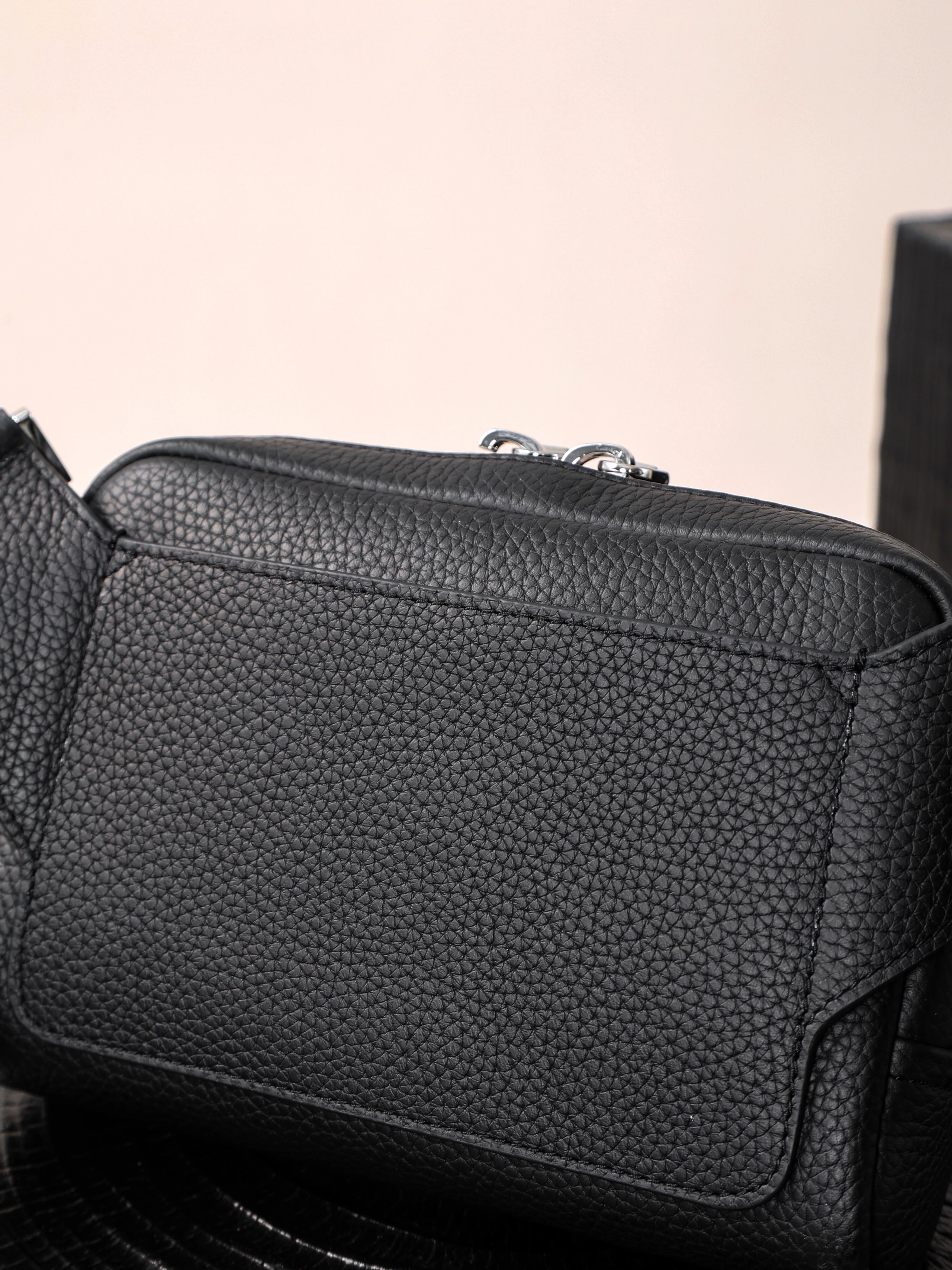 Item ID 8504 Pr@da- Prada - Fully Inlaid Leather - Vitello Dino - Metal Triangle Se