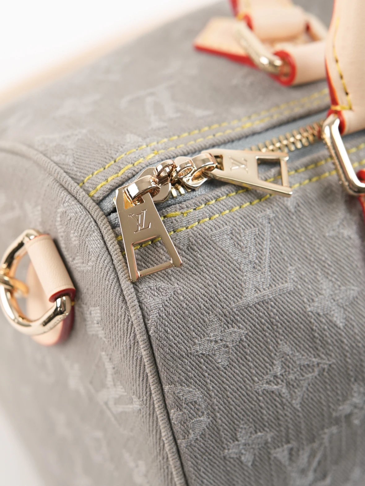 Item ID 8509 Speedy-Soft-30- Gray denim denim removable leather tag - Hardware acce