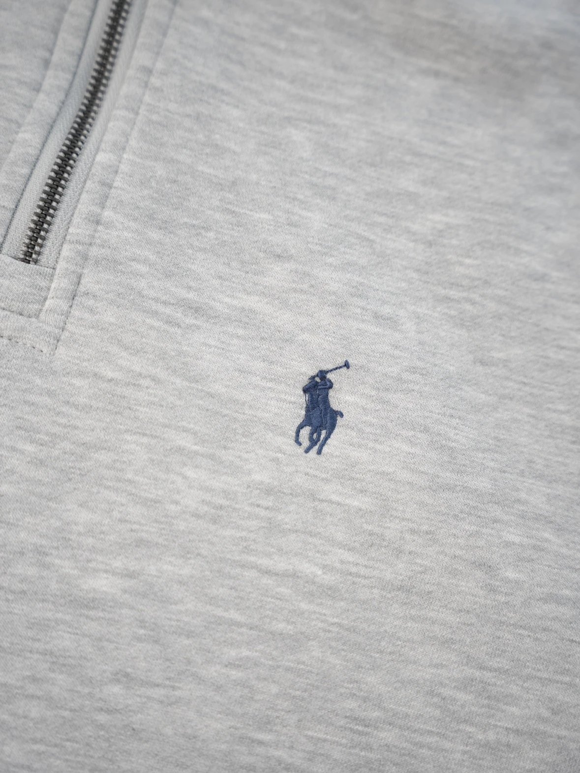 Item ID 8085 Love Pony logo embroidery “ Haute combed cotton ” men's half zip long