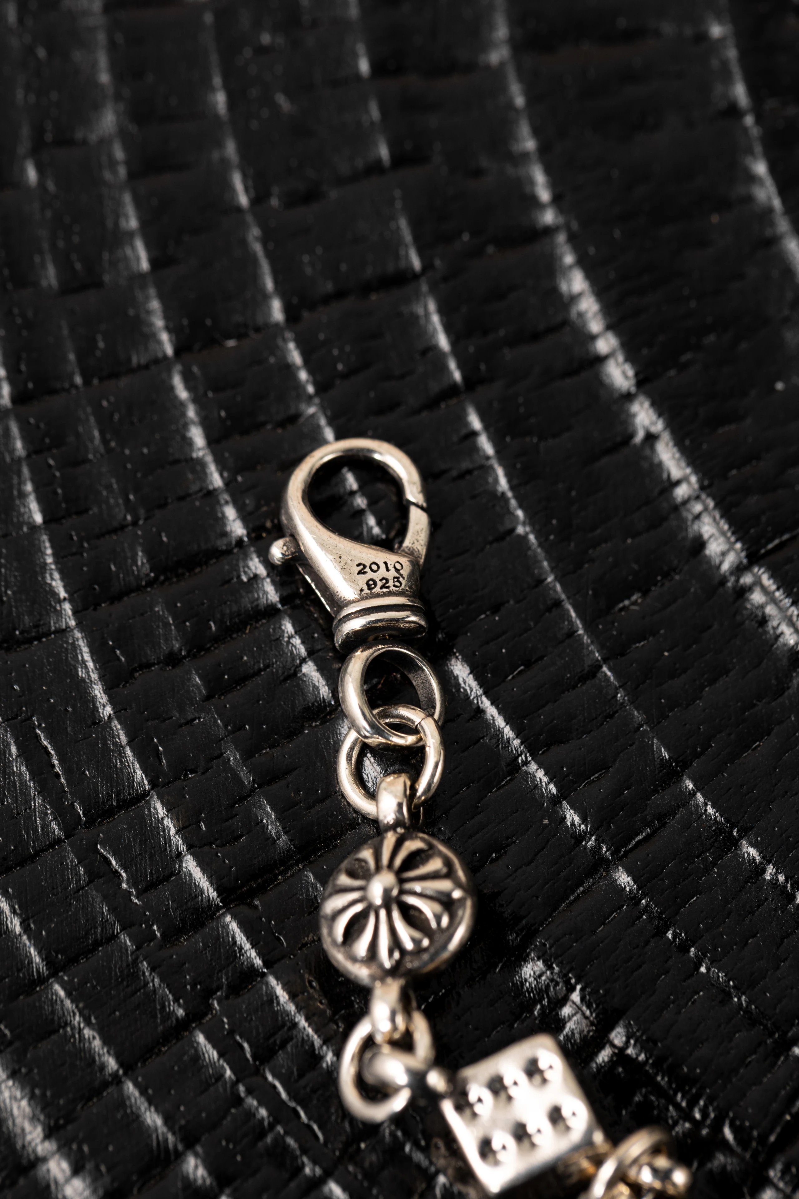 Item ID 8375 Chrome-Hearts- Crow heart - Cross dice bracelet -925 silver - Crow Hea